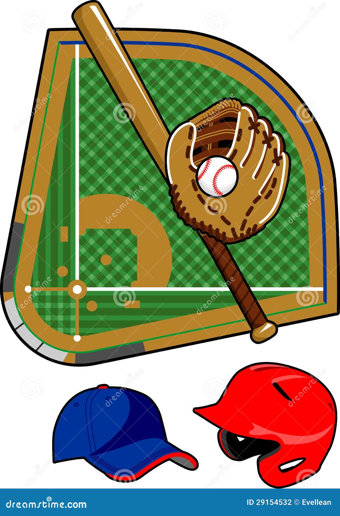 Baseball Equipment stock vector. Illustration of elements 29154532