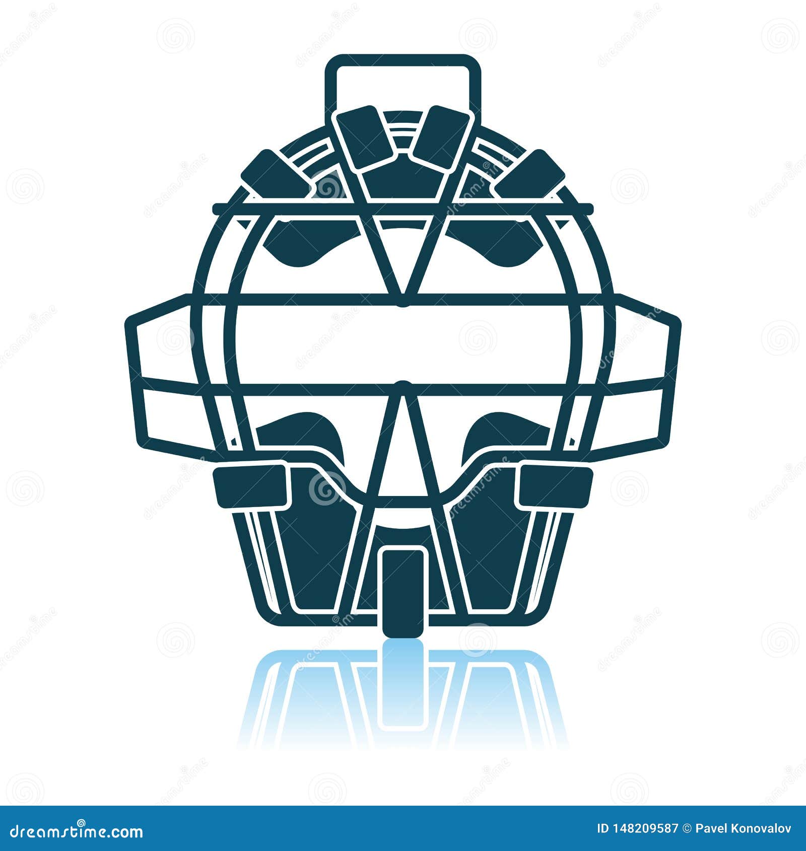 Baseball Face Protector Icon Stock Vector Illustration of protector