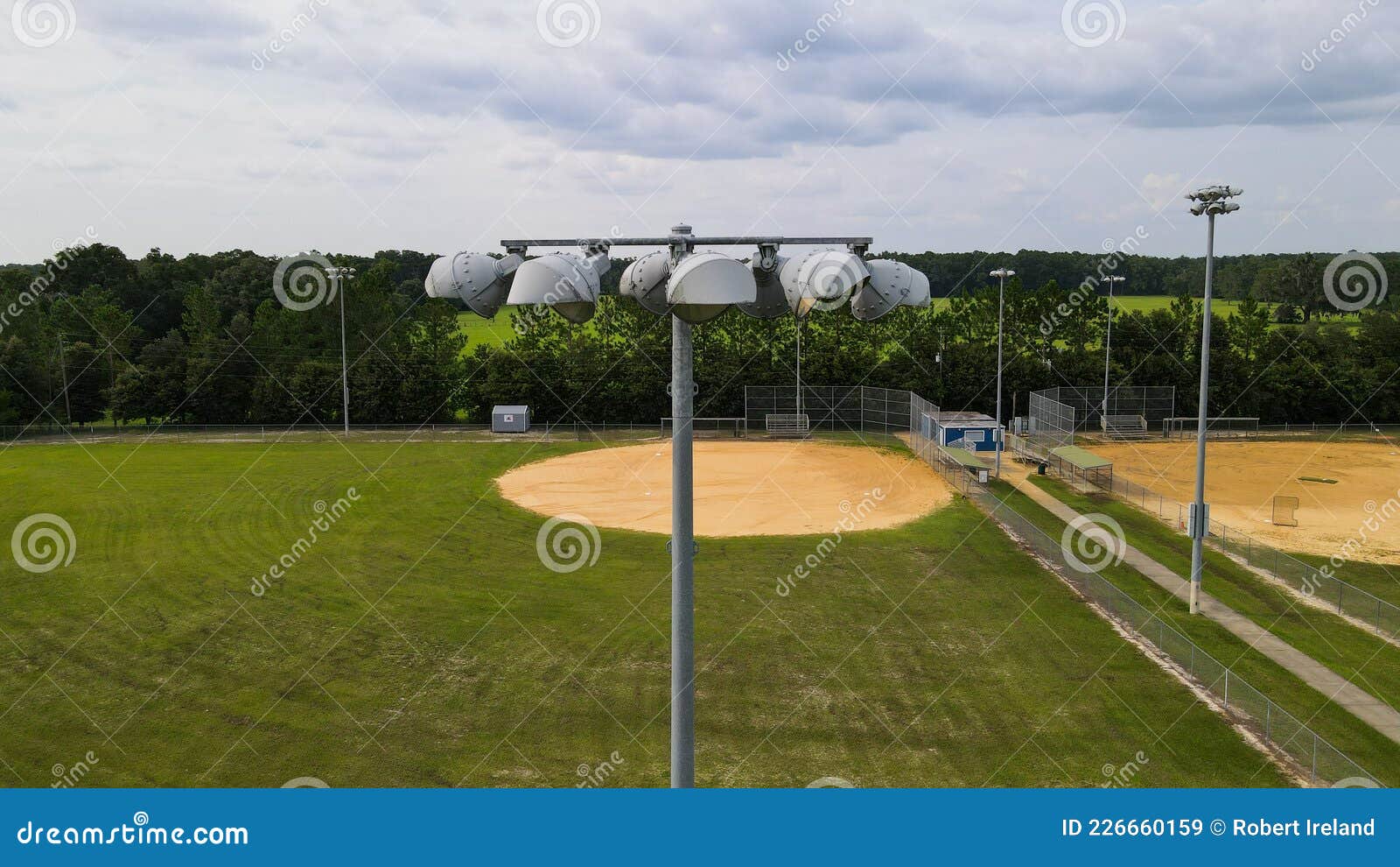 Baseball Field Light stock image. Image of school, aerial 226660159