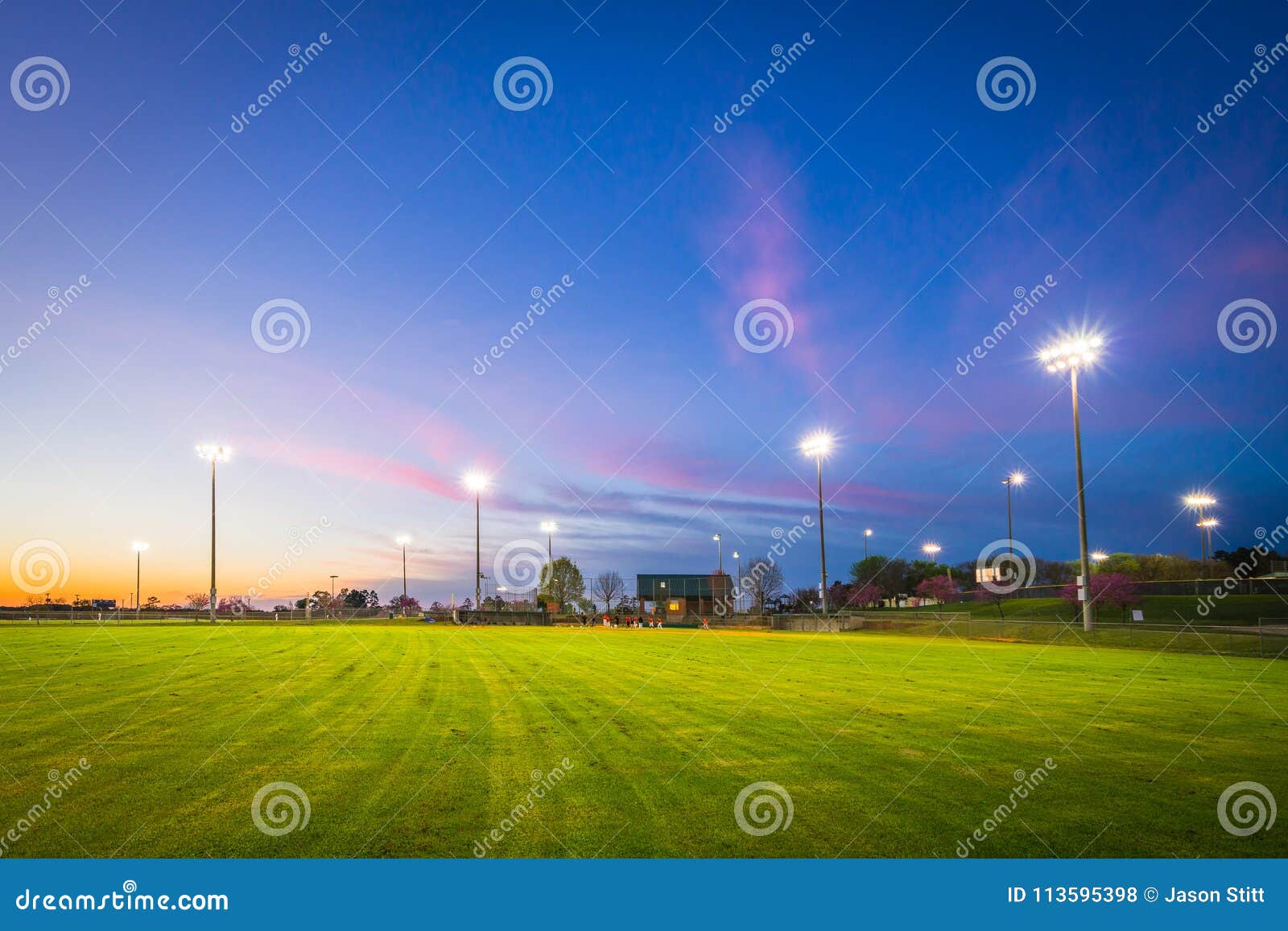 Baseball Field Sunset stock photo. Image of sunset, baseball 113595398