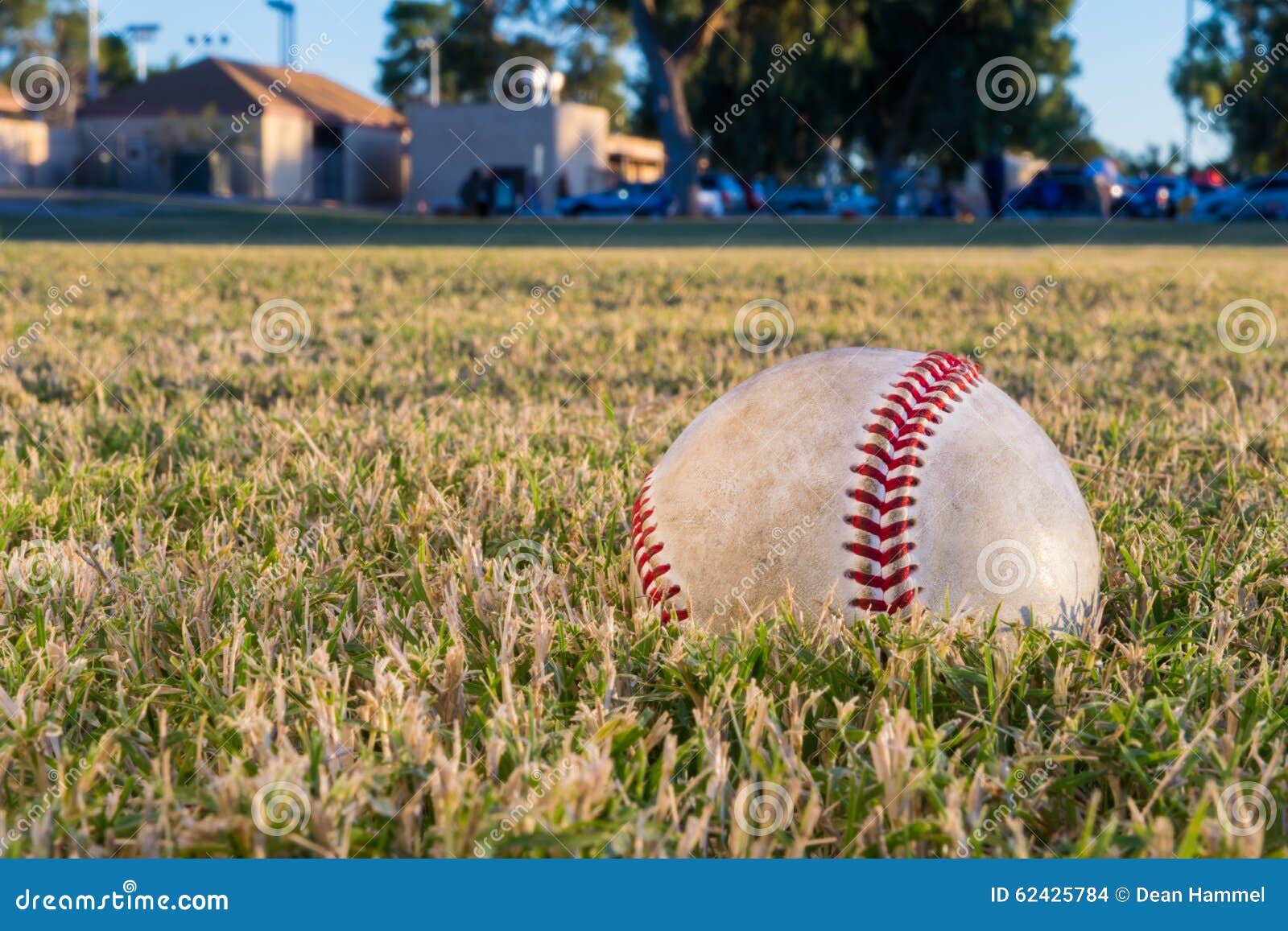 Baseball in a Field at Sunset Stock Photo Image of baseball, game