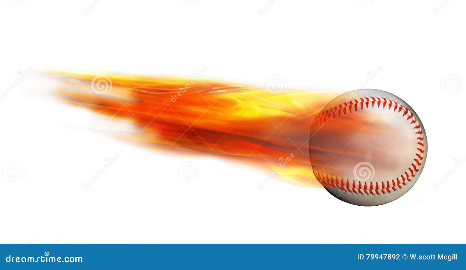 baseball on fire.