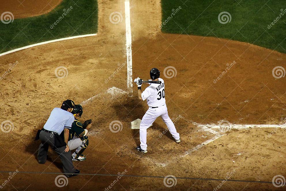 Baseball First Baseman Kotsay at Bat Editorial Image Image of