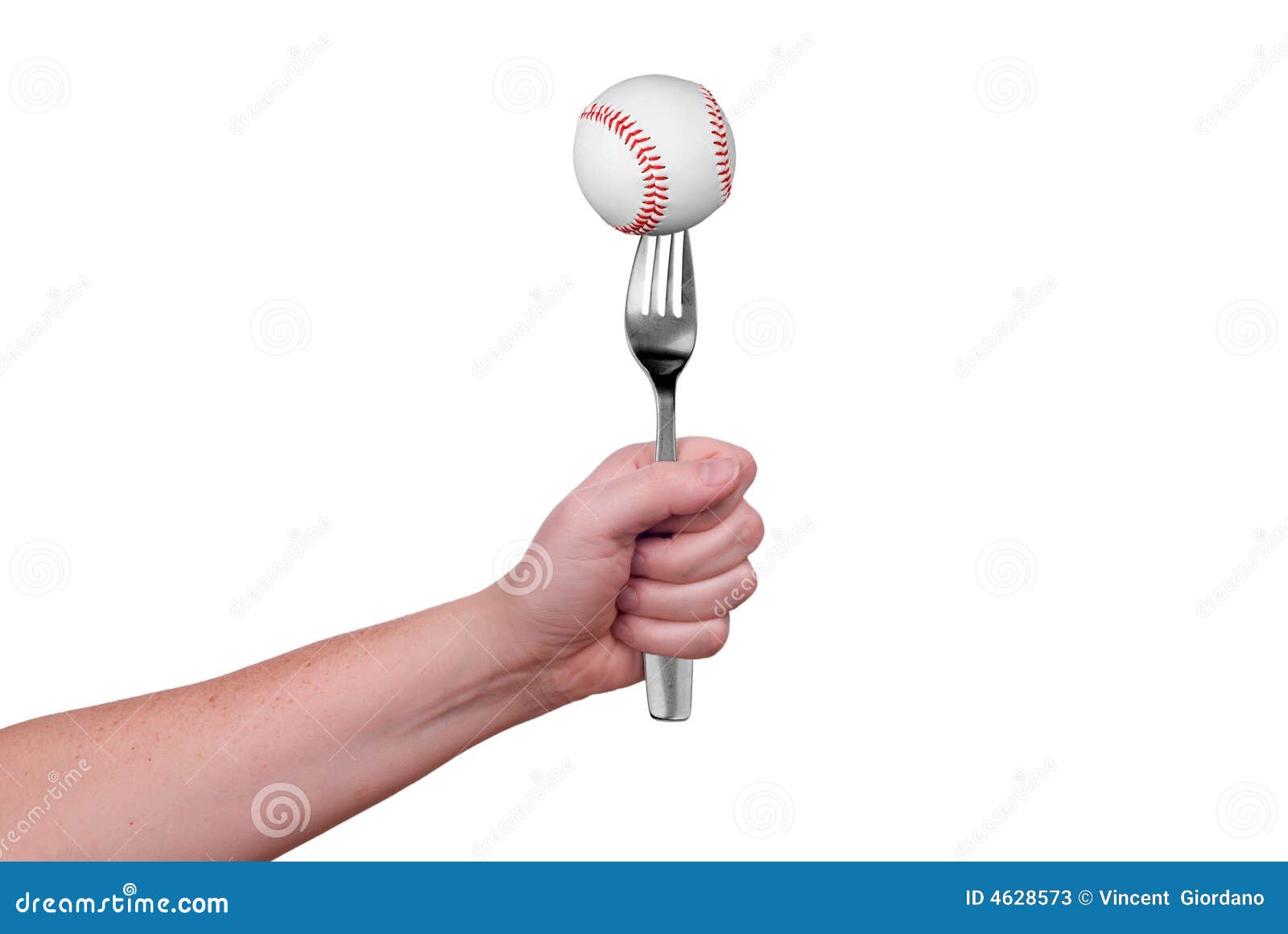 Baseball on fork stock image. Image of silverware, leisure 4628573