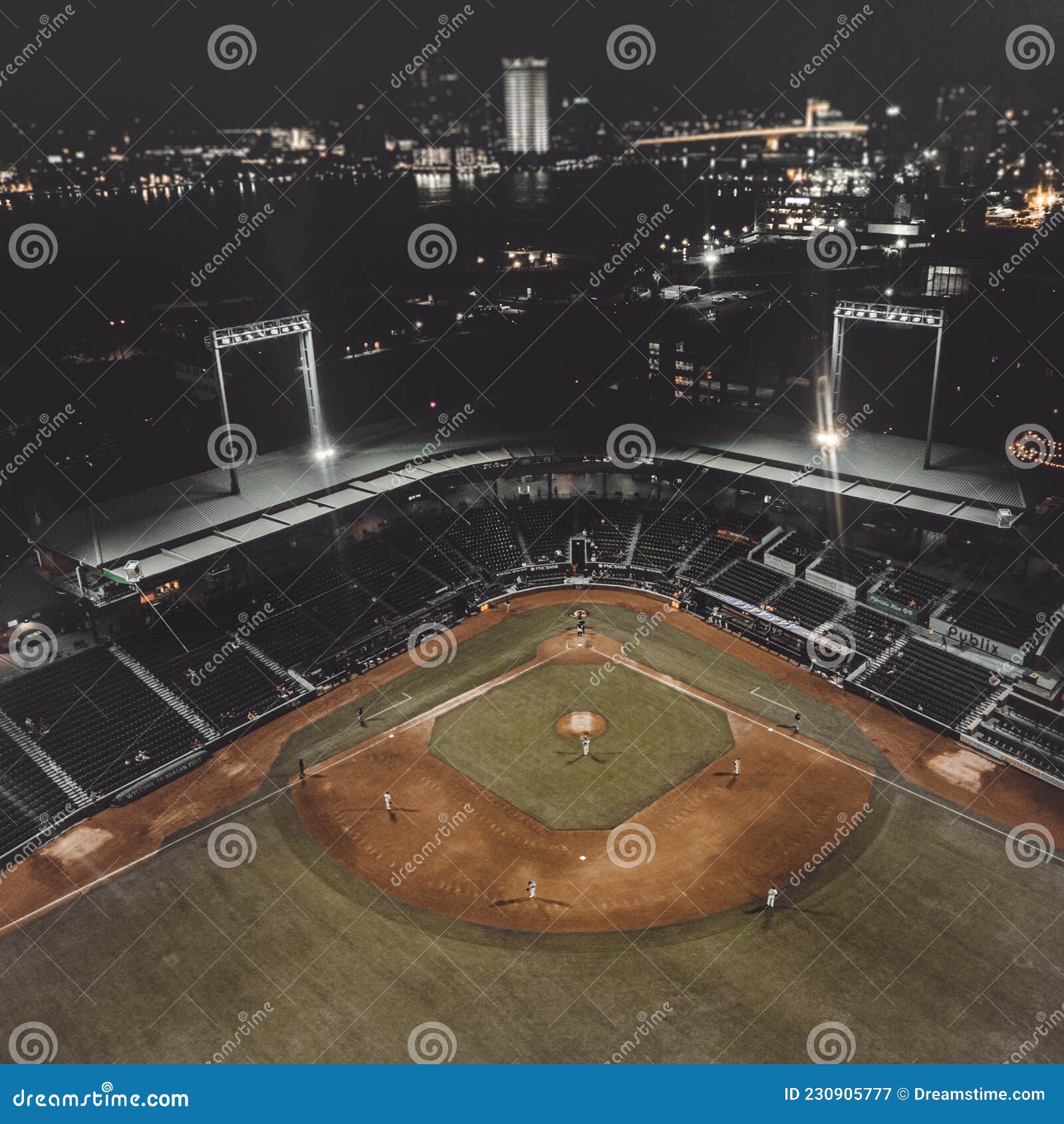 Baseball Game Jacksonville Florida Drone Stock Image Image of skyline