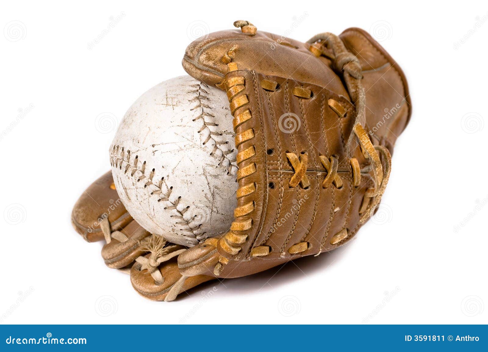 Baseball glove and ball stock image. Image of used, catching 3591811
