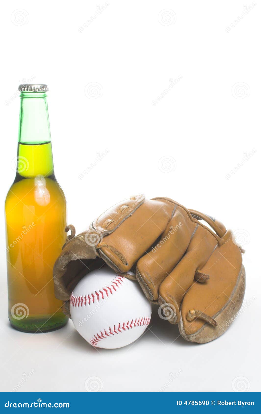 Baseball Glove and Beer Bottle Stock Photo Image of glove, baseball 4785690