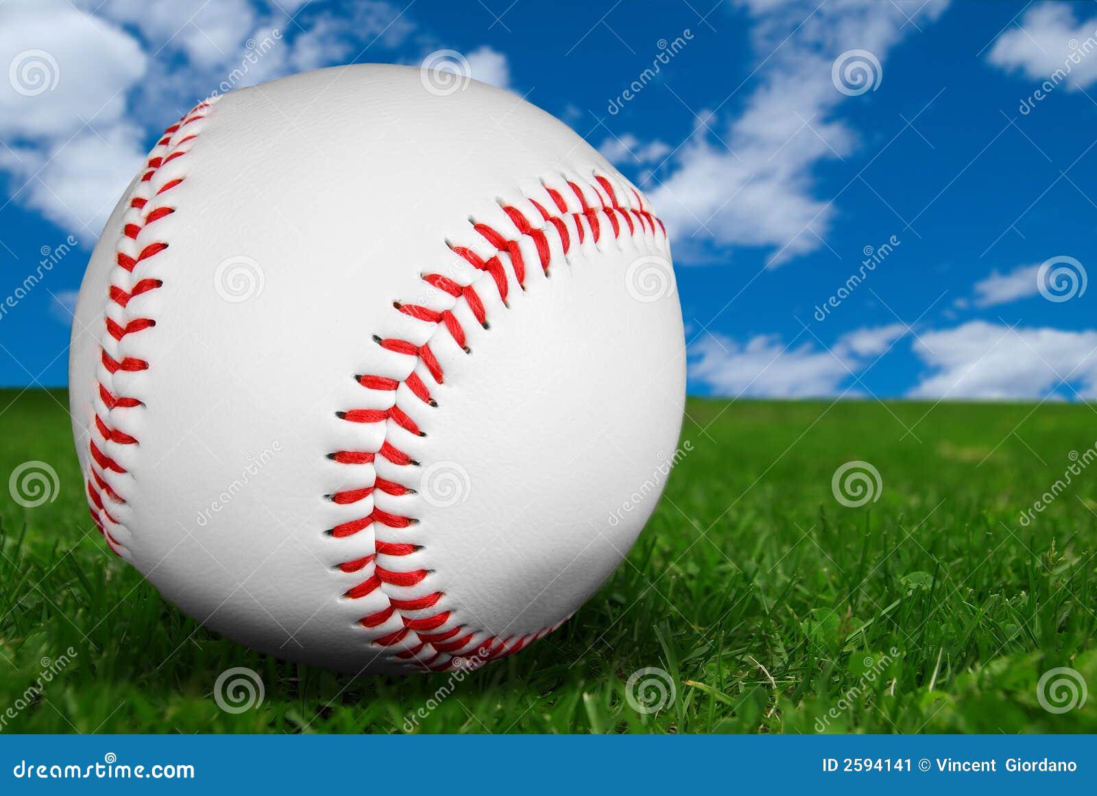 Baseball on grass stock image. Image of baseball, game 2594141