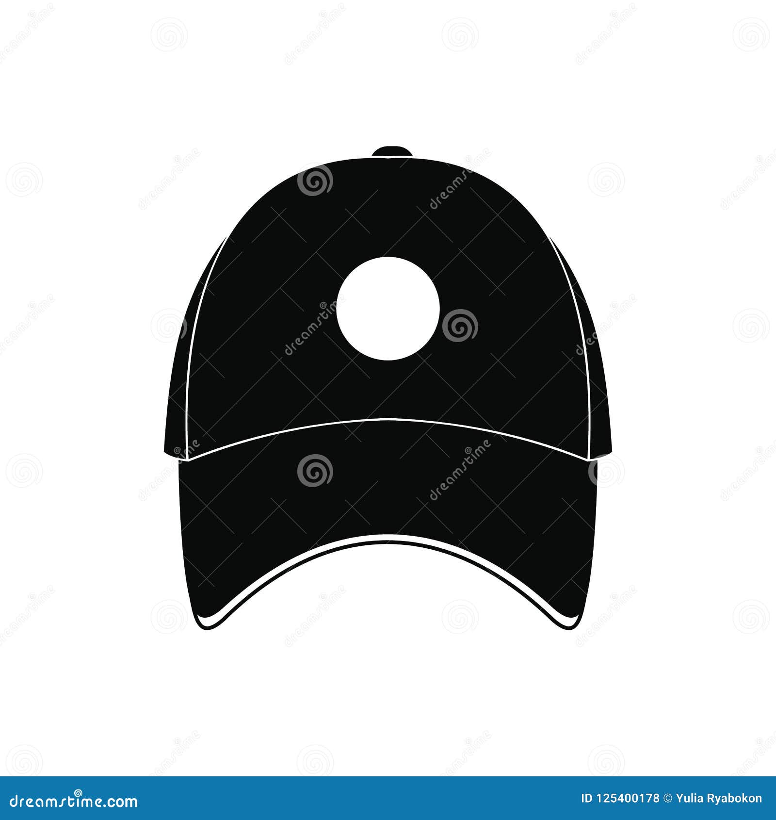 Baseball Hat Black Simple Icon Stock Illustration - Illustration of ...