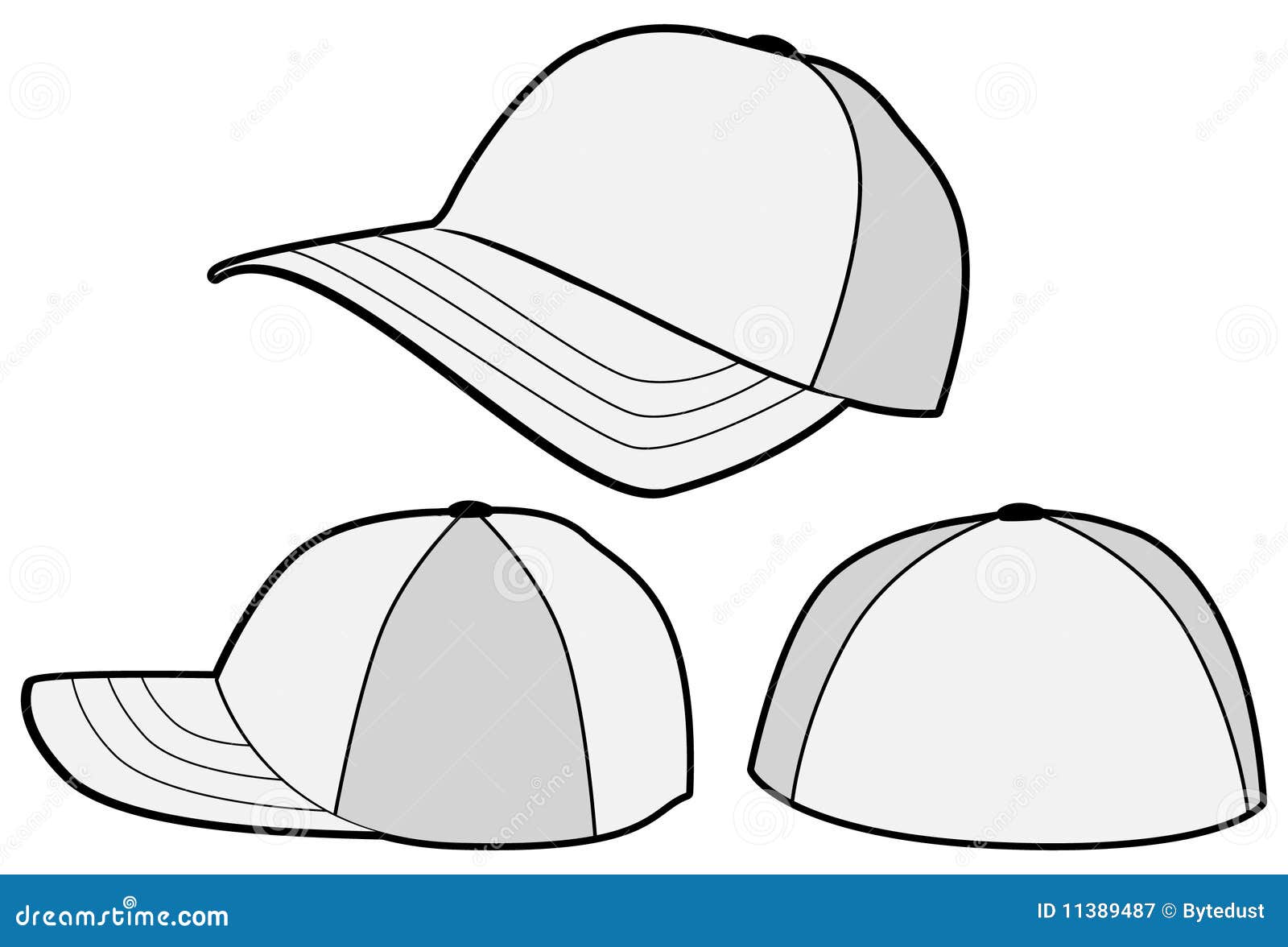 Baseball Hat Or Cap Vector Template Stock Vector Illustration Of View Back 11389487