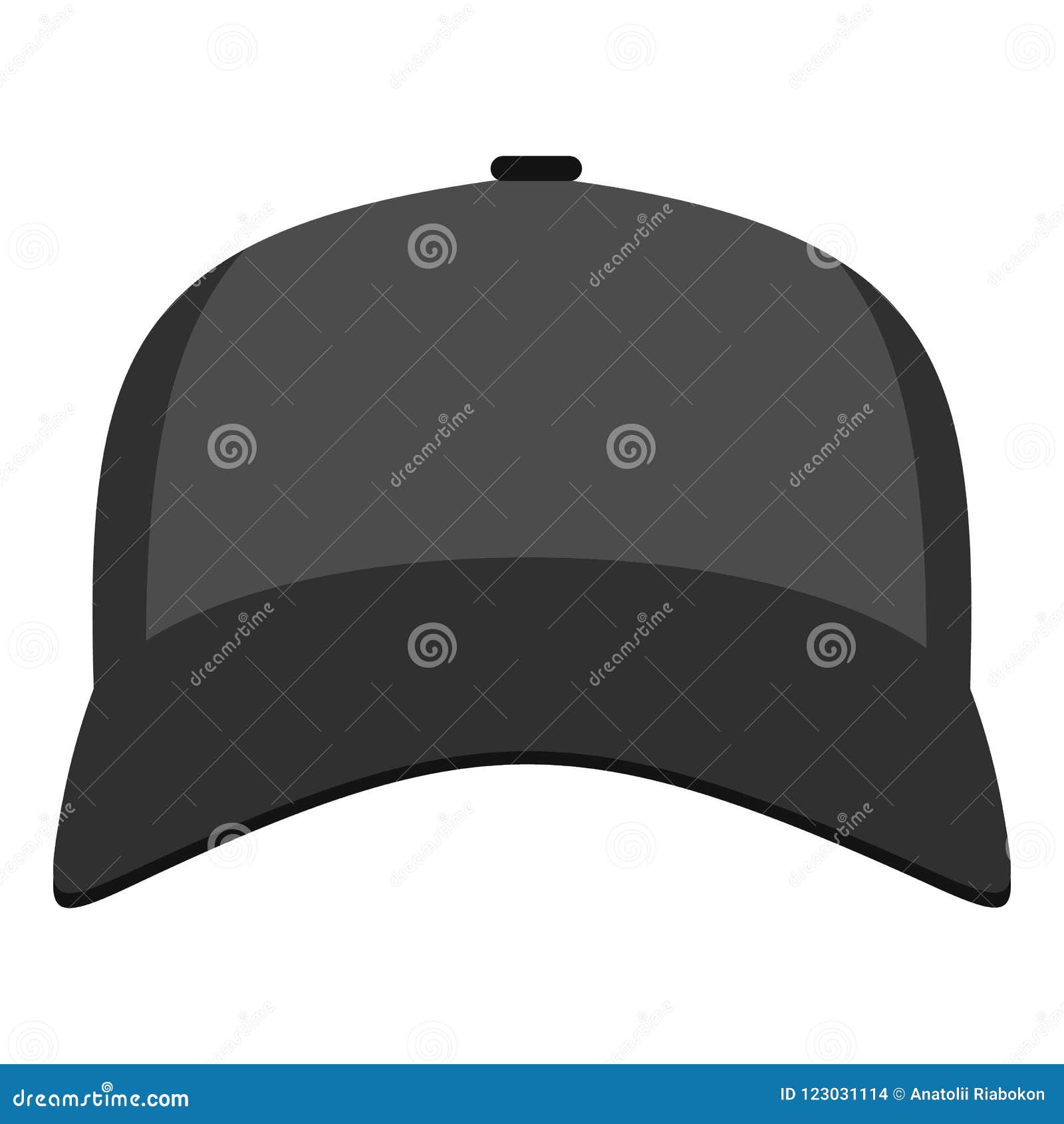 Baseball Hat in Front Icon, Flat Style. Stock Illustration ...