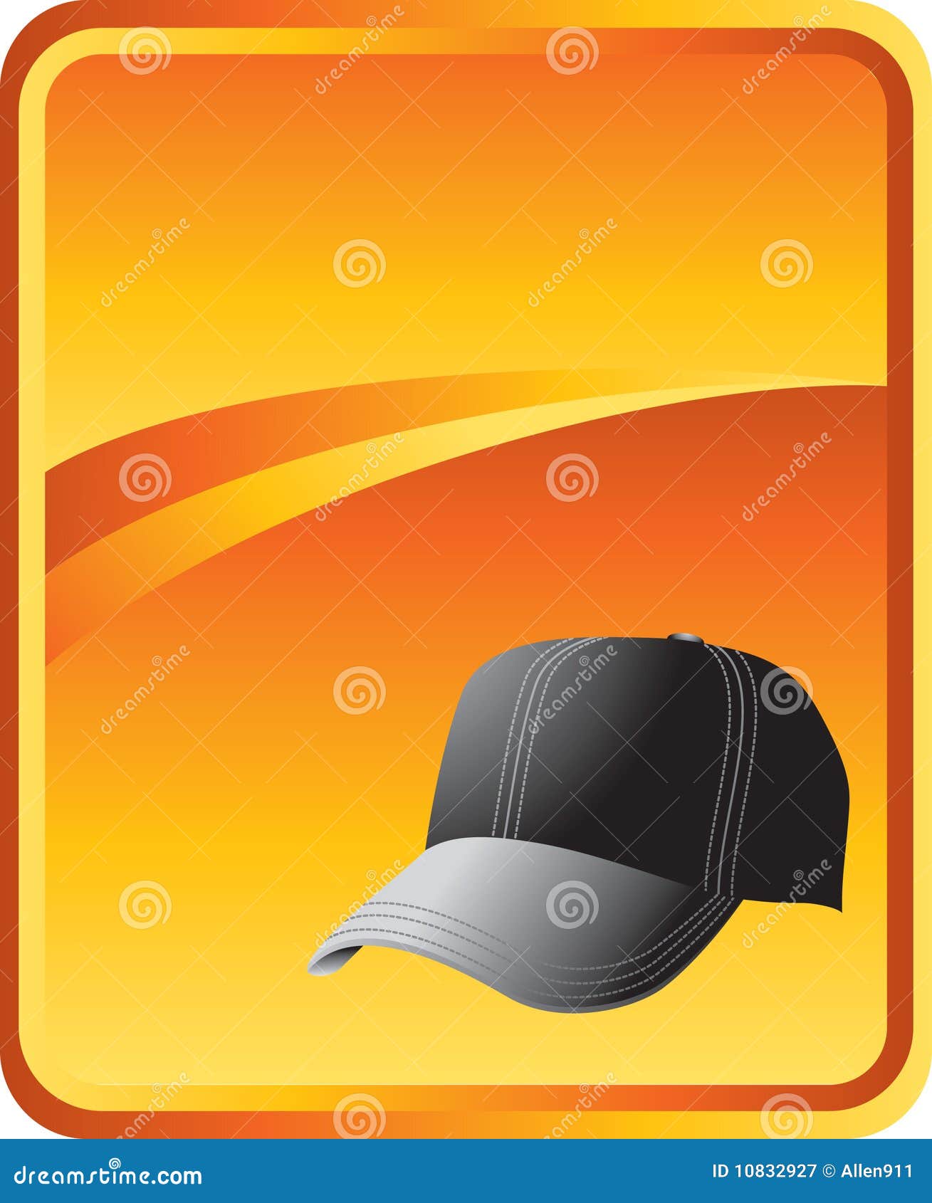 Baseball Hat on Gold Background Stock Vector Illustration of coach