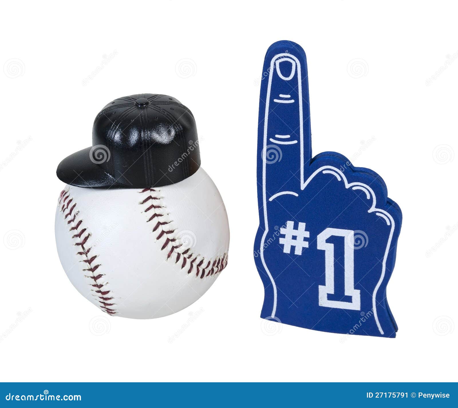 Baseball with Hat and Number One Glove Stock Image Image of compete