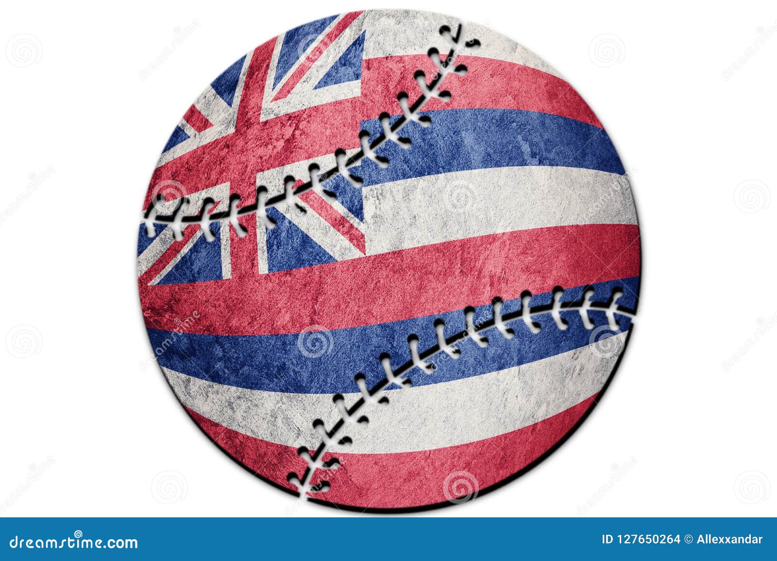 Baseball Hawaii State Flag. Hawaii Flag Background Baseball Stock Photo