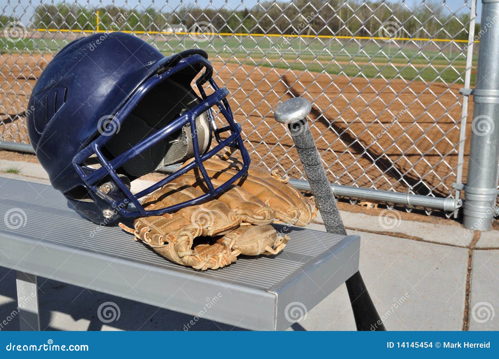 Baseball Helmet, Bat, and Glove Stock Photo Image of copy, outdoors