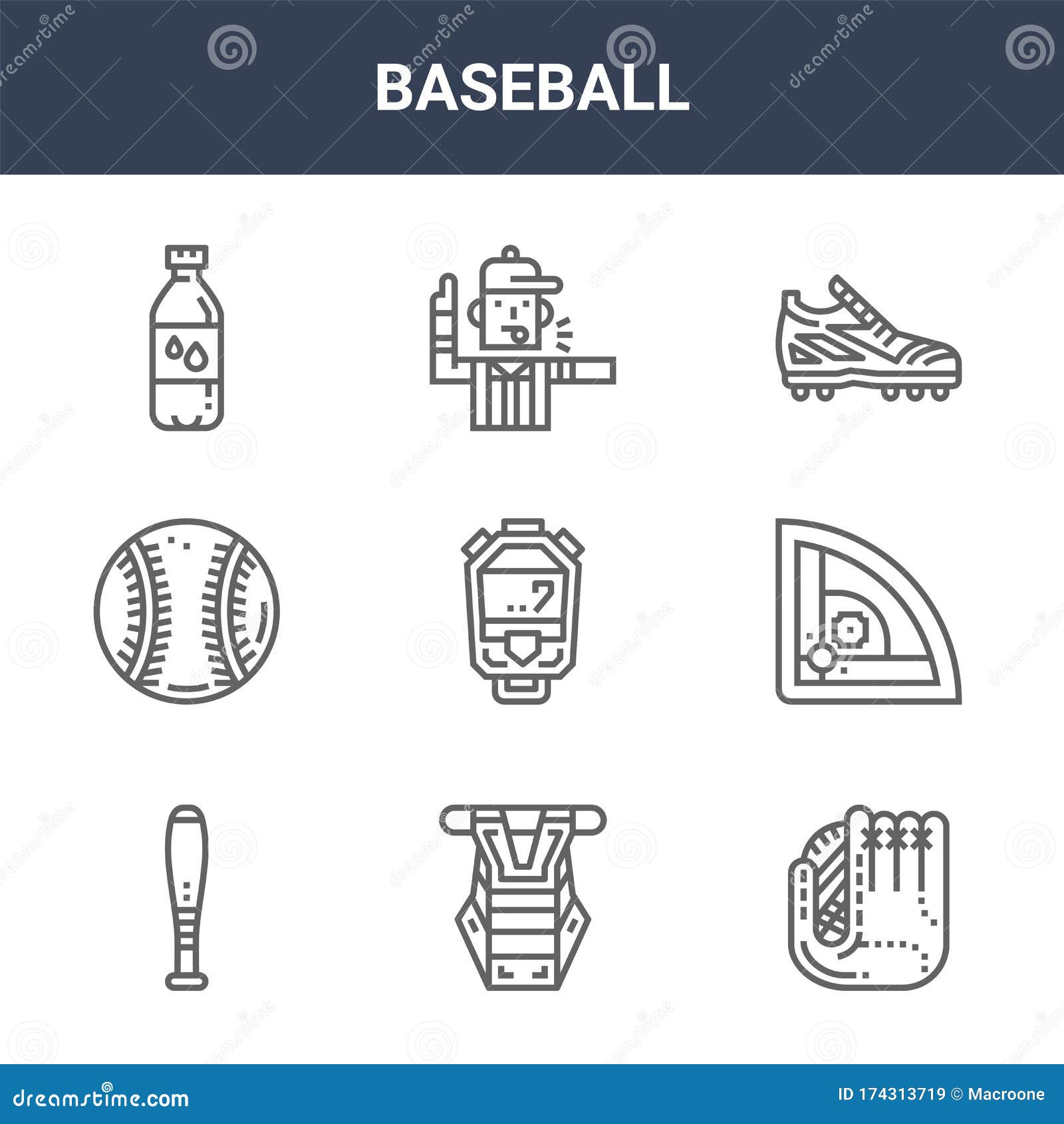 Baseball Catcher Torso Icon - Download in Line Style