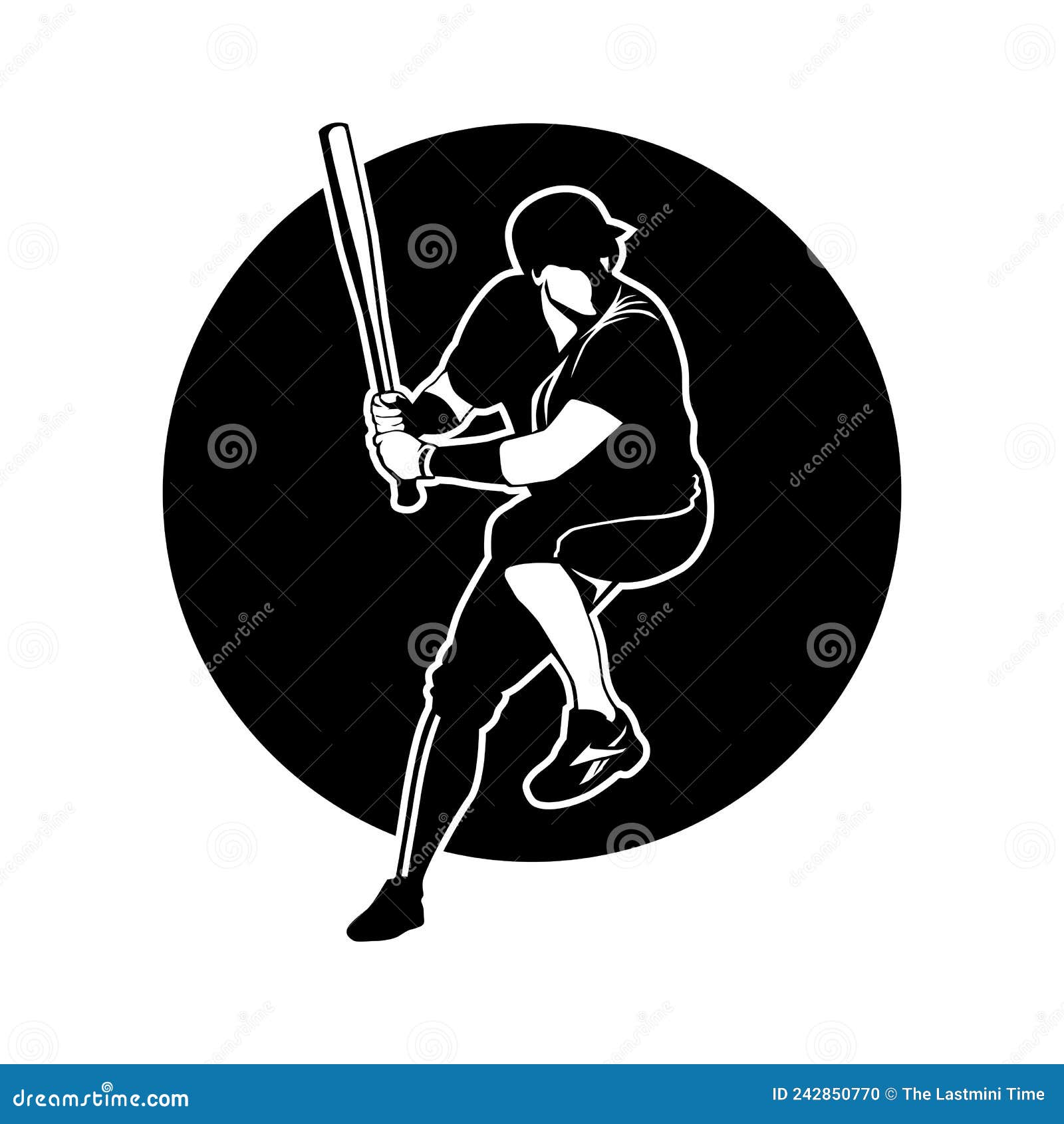 Baseball Illustration Silhouette Icon Design Logo Stock Vector ...