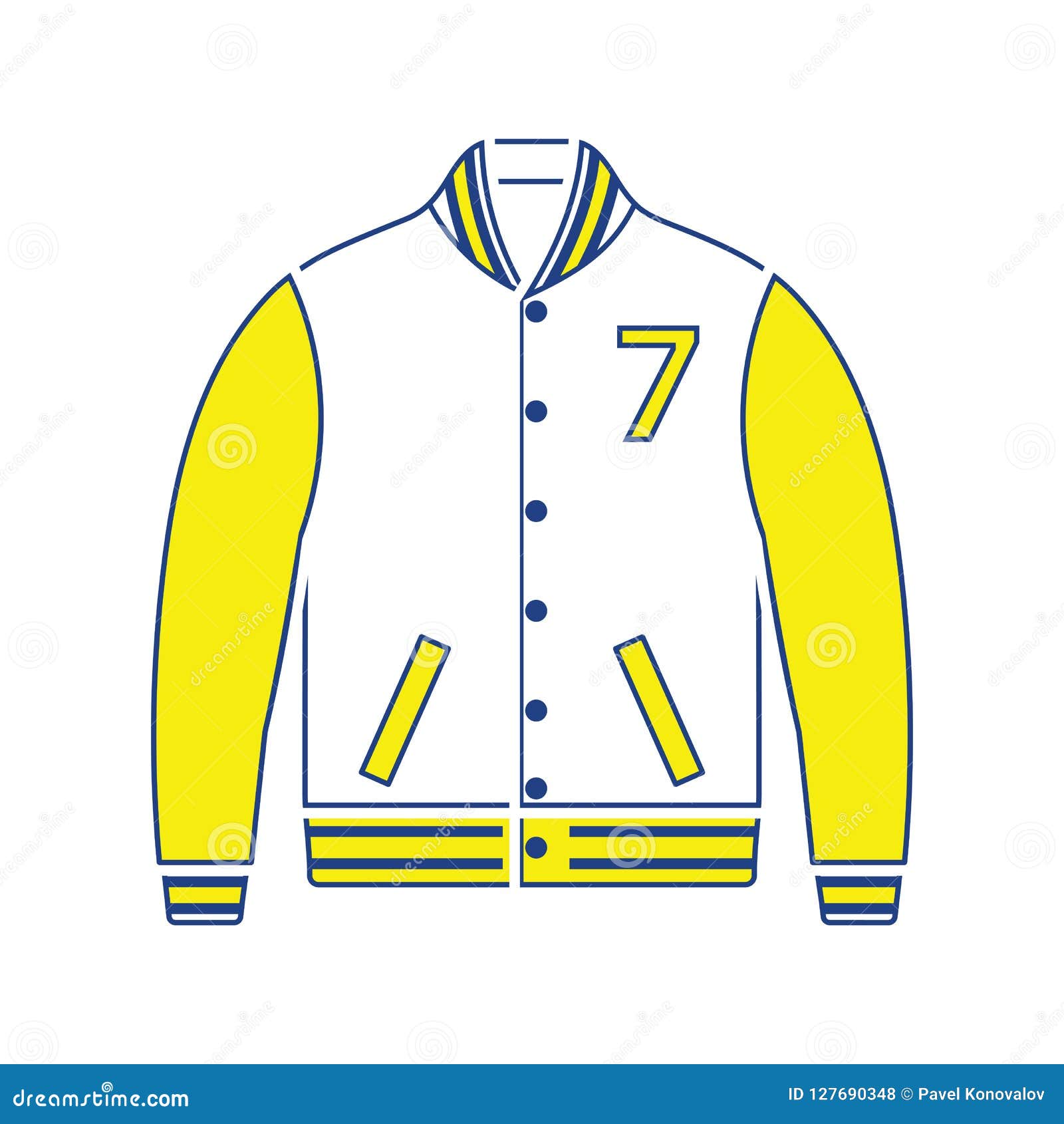 Baseball jacket icon stock vector. Illustration of pocket - 127690348