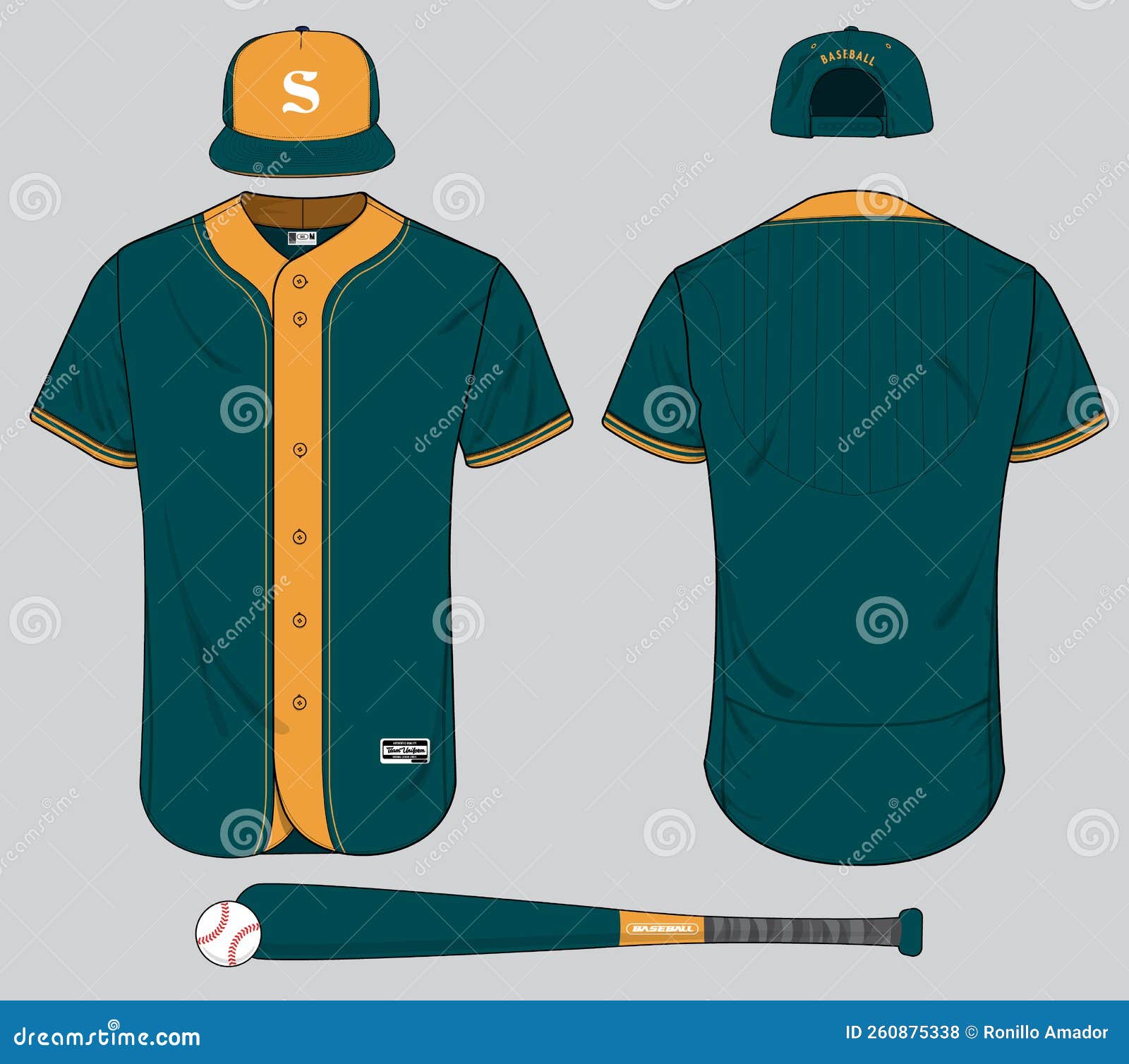 Baseball Jersey Uniform Template Mockup Vector Stock Illustration