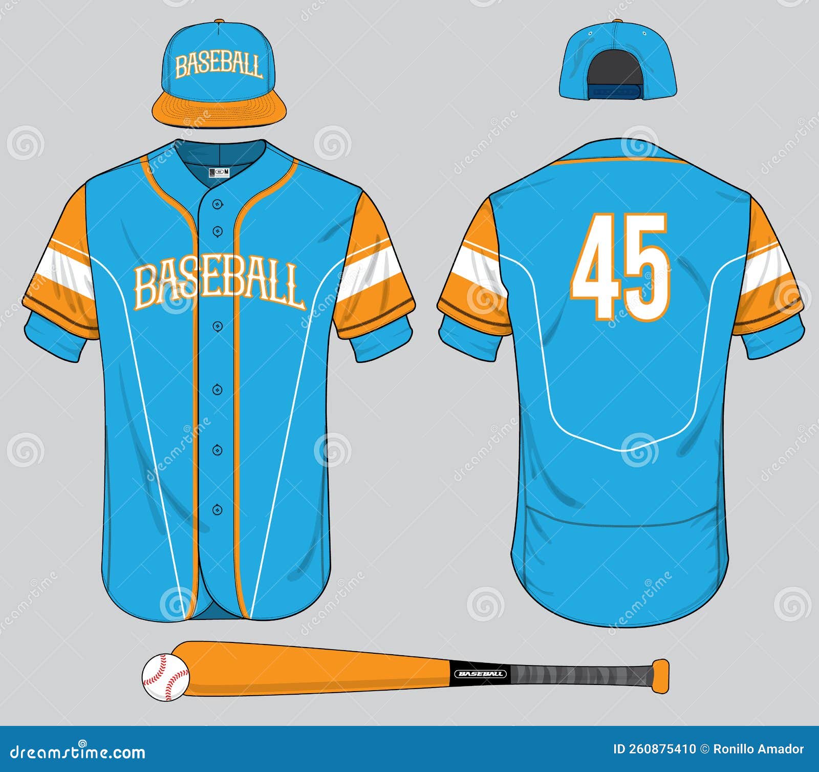 Baseball Jersey Uniform Template Mockup Vector Stock Illustration ...