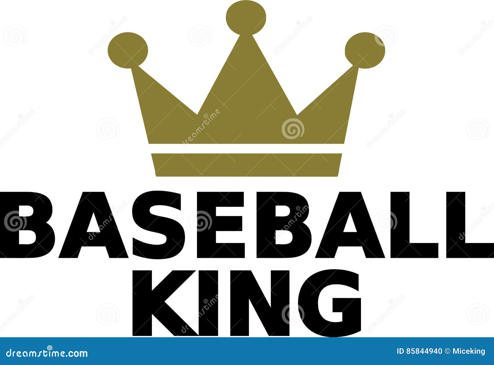 Baseball King Mascot Vector Cartoon Illustration