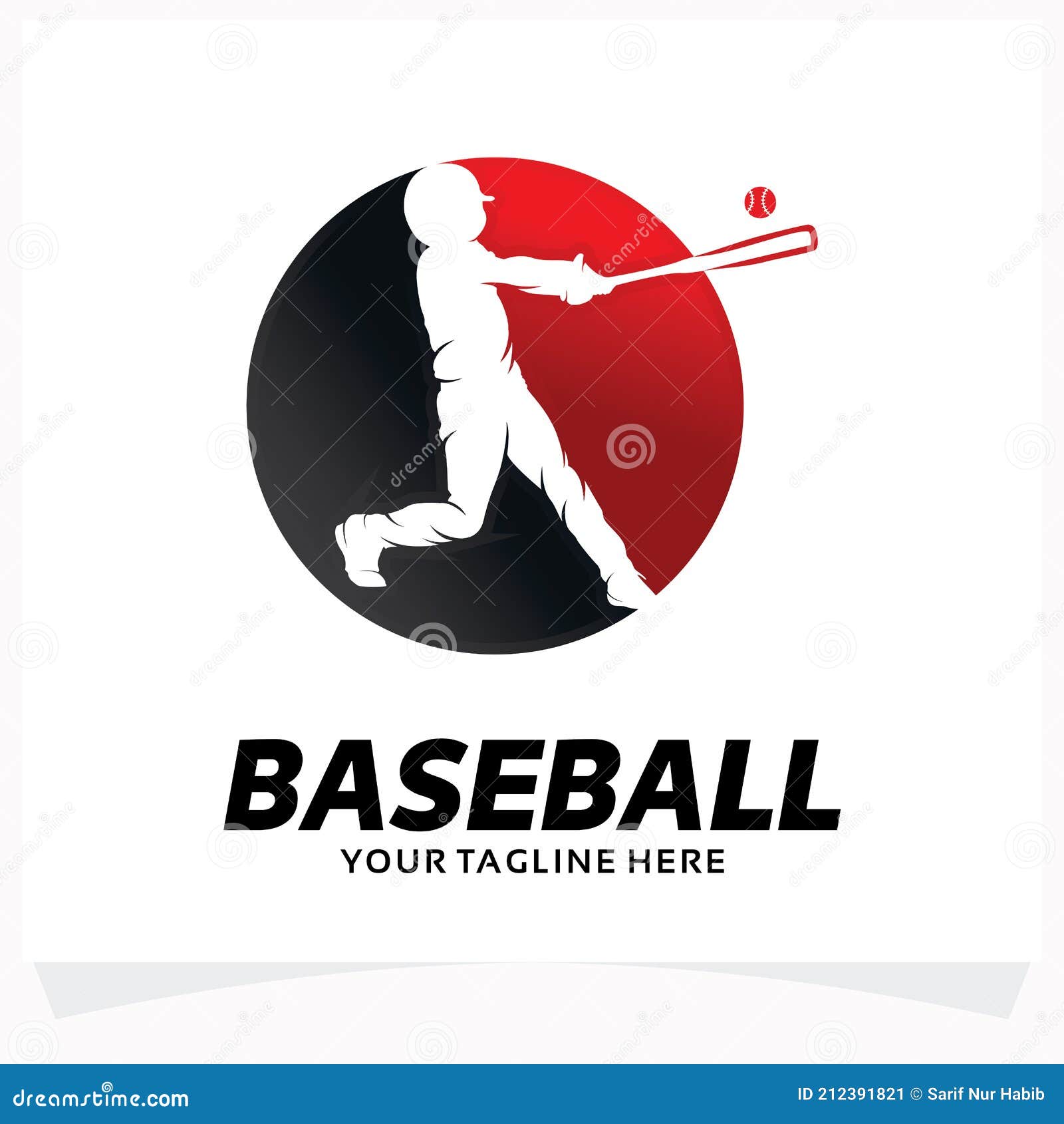 Baseball Logo Design Template Stock Vector Illustration of batter