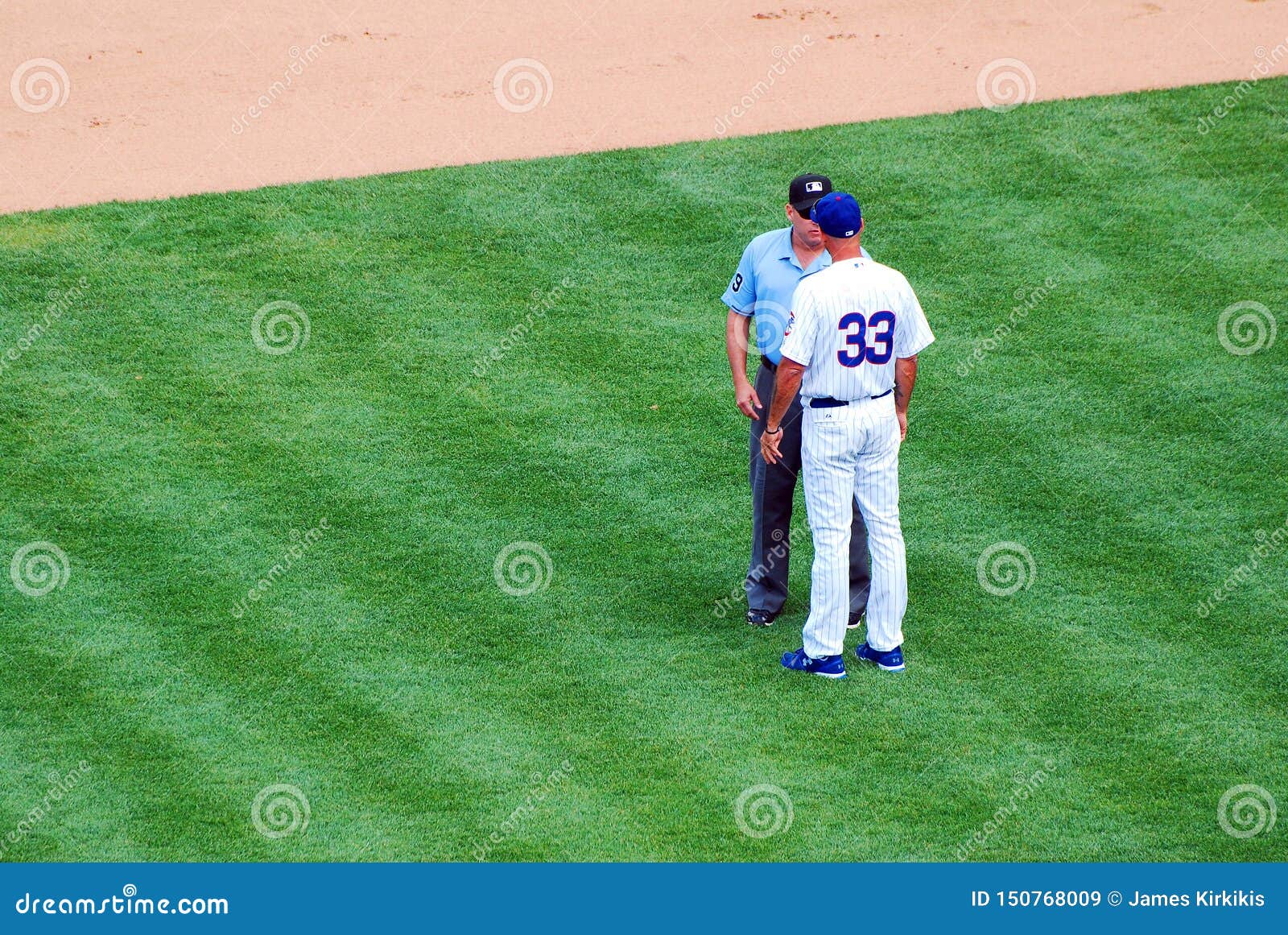 A Baseball Manager Argues a Call with an Umpire Editorial Stock Image