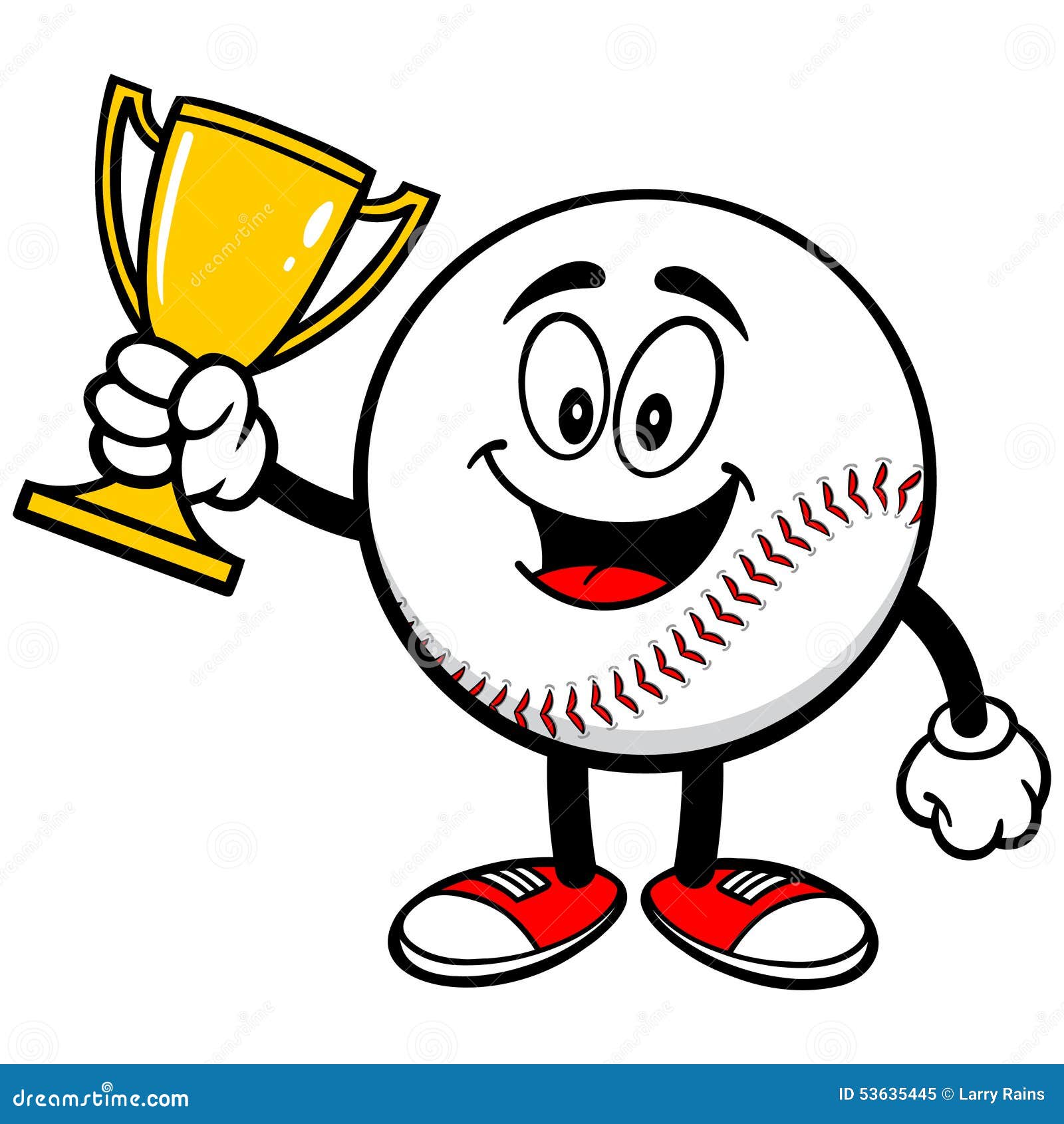 Baseball Mascot With Trophy Stock Vector Image 53635445