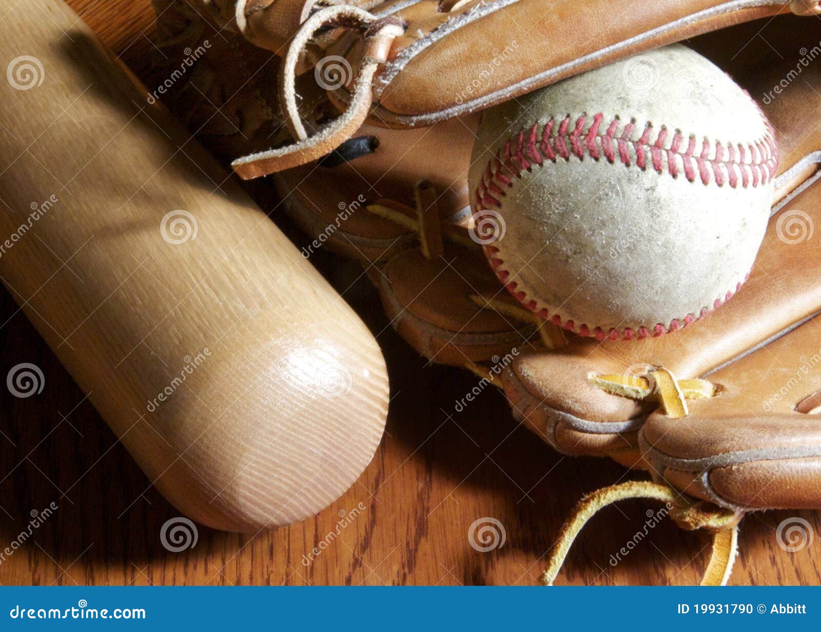 Baseball, mitt and bat stock photo. Image of details 19931790