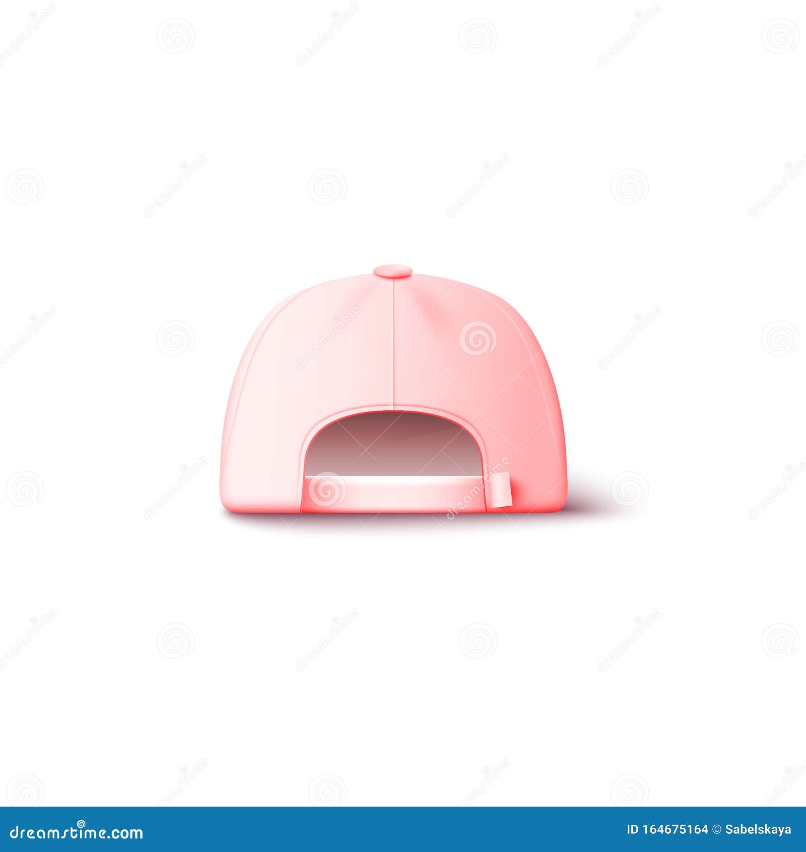 Download Baseball Pink Cap Or Hat Back View Mockup Realistic Vector ...
