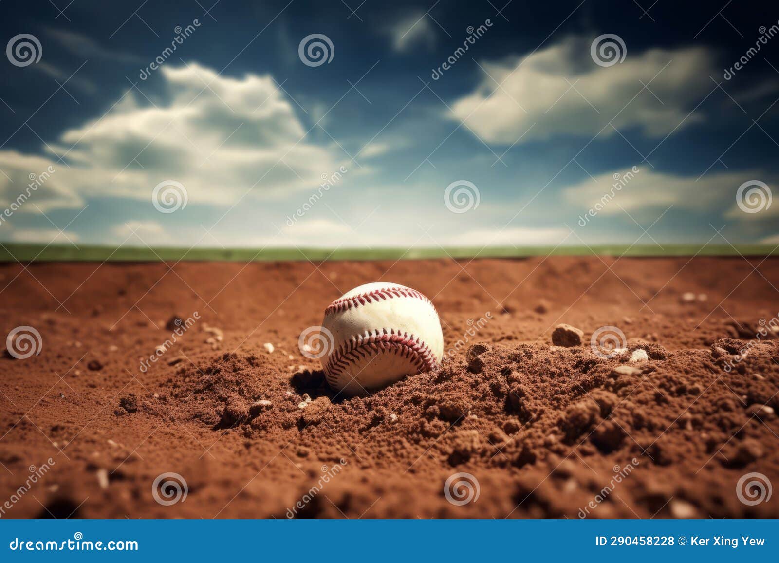 Baseball on Pitcher S Mound Stock Illustration Illustration of park
