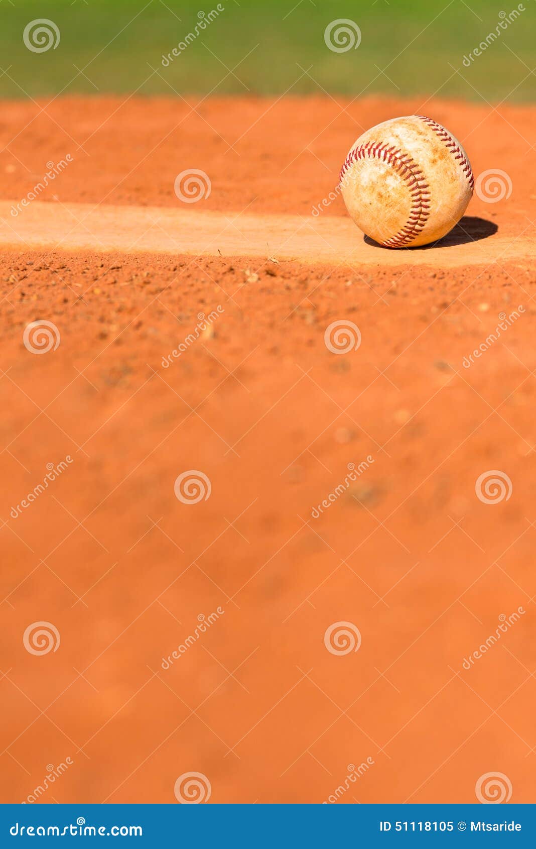 Baseball on Pitchers Mound stock image. Image of dirt 51118105
