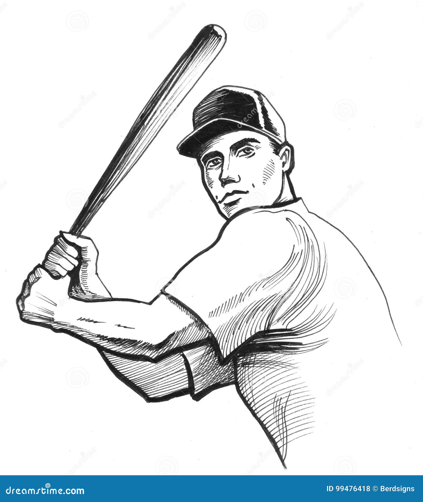 Baseball player stock illustration. Illustration of batter 99476418