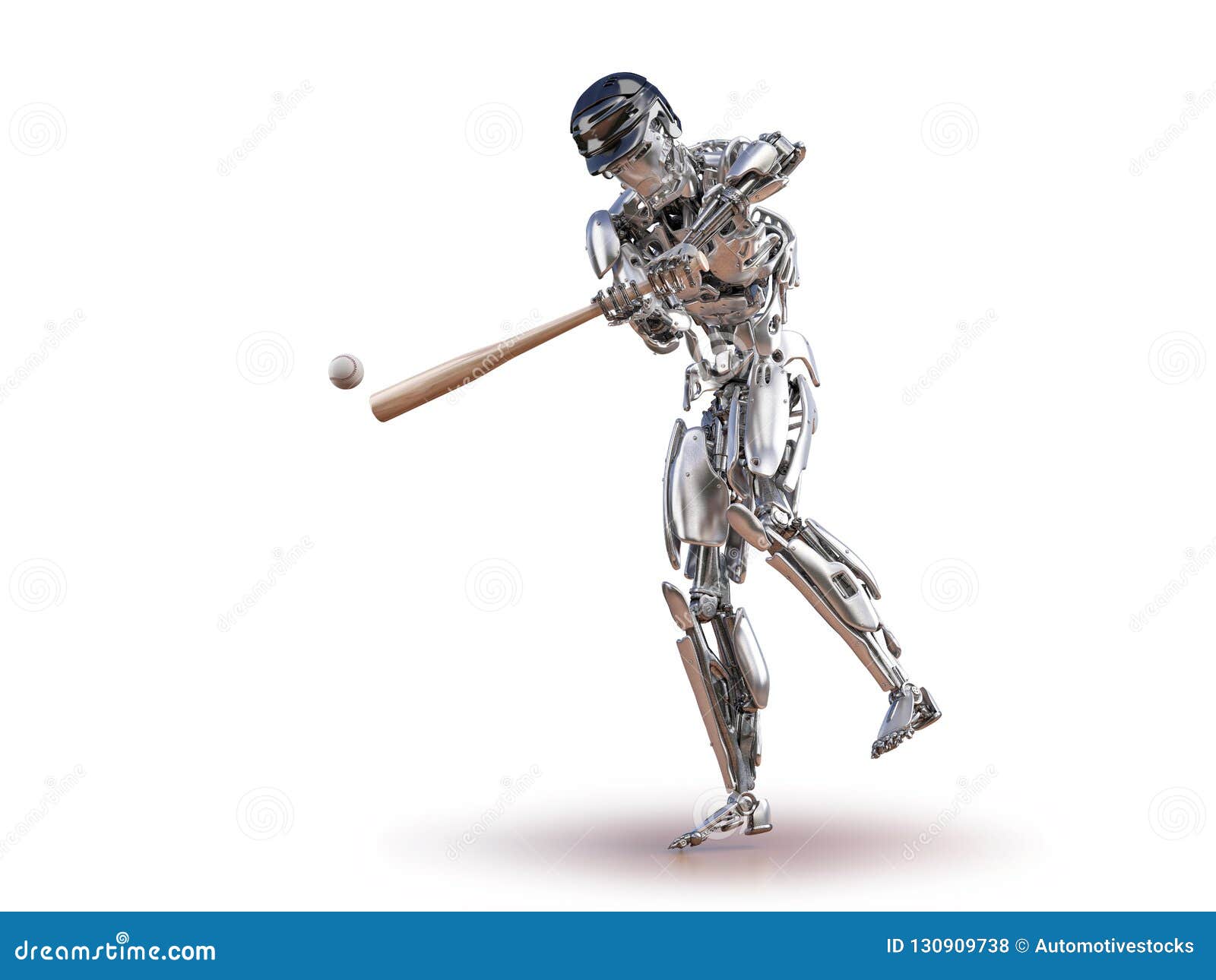 Baseball Player Robot. Human and Robotic Integration Concept
