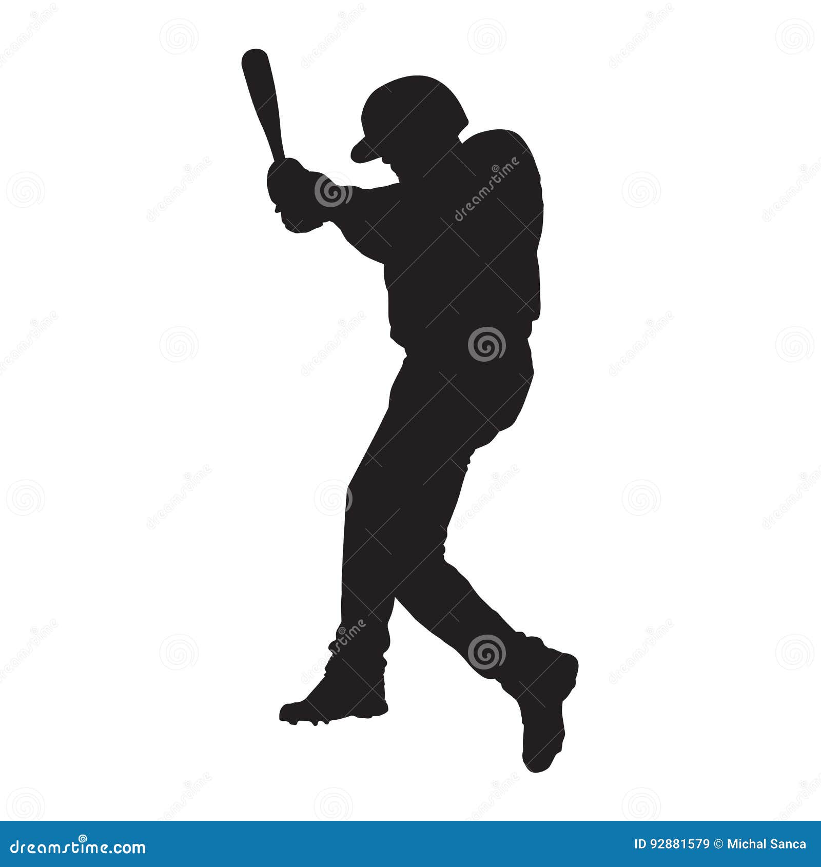 Baseball Player, Side View, Batter Silhouette Stock Vector ...