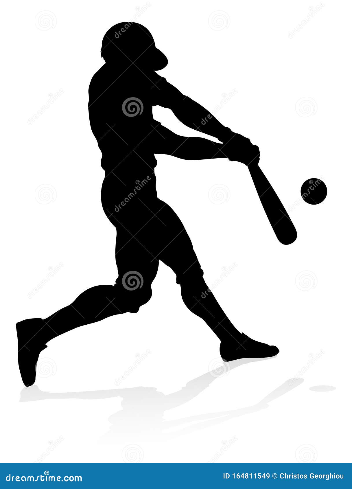 Baseball Player Silhouette stock vector. Illustration of black - 164811549