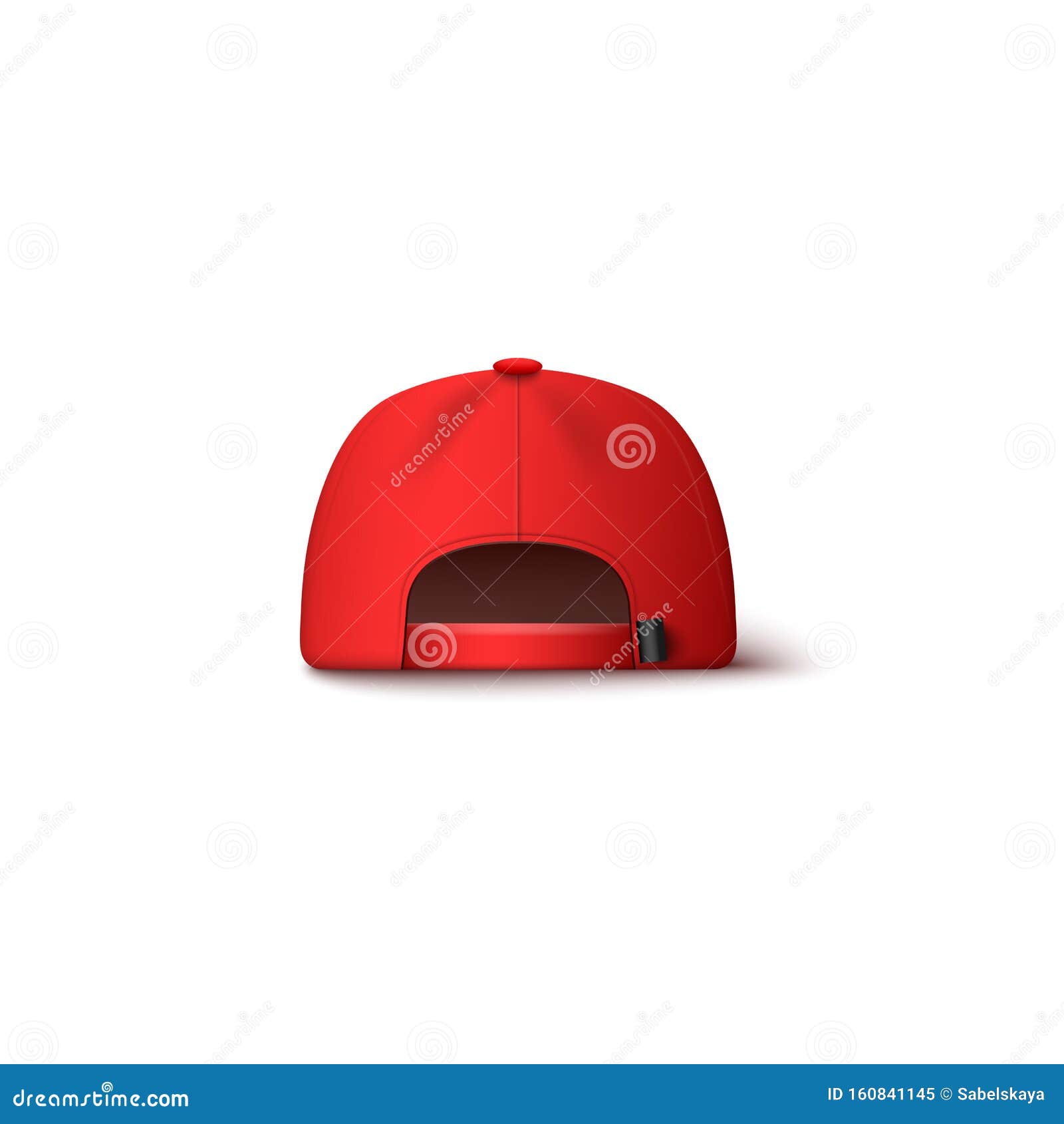 Download Baseball Red Cap Back View 3d Realistic Vector Mockup ...