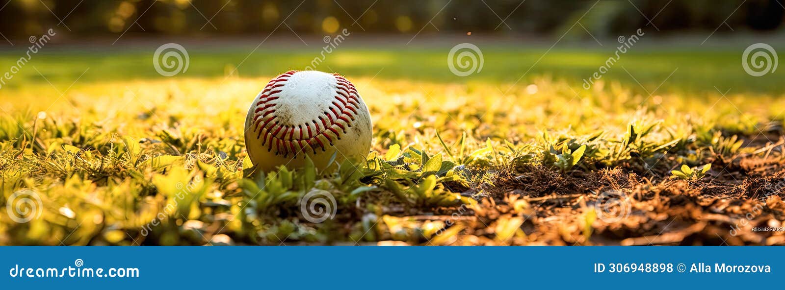 a baseball rests peacefully in the lush green grass