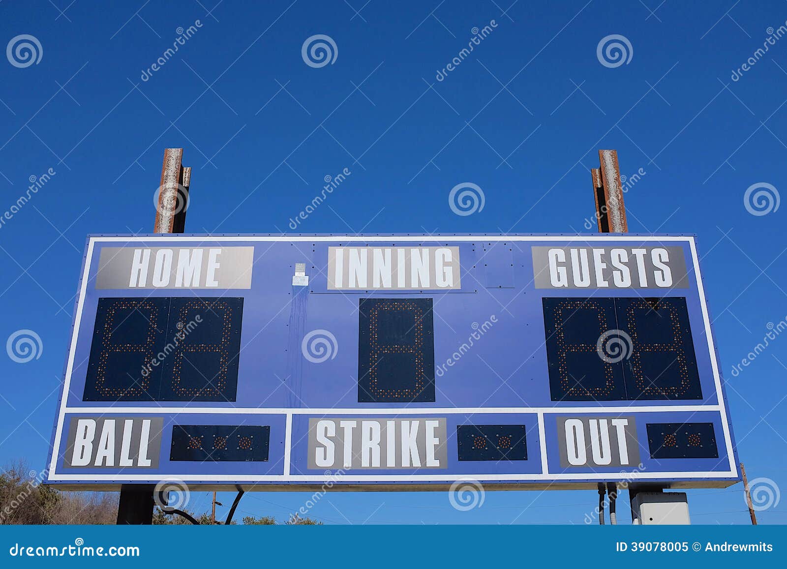 Baseball Scoreboard stock image. Image of bright, home 39078005