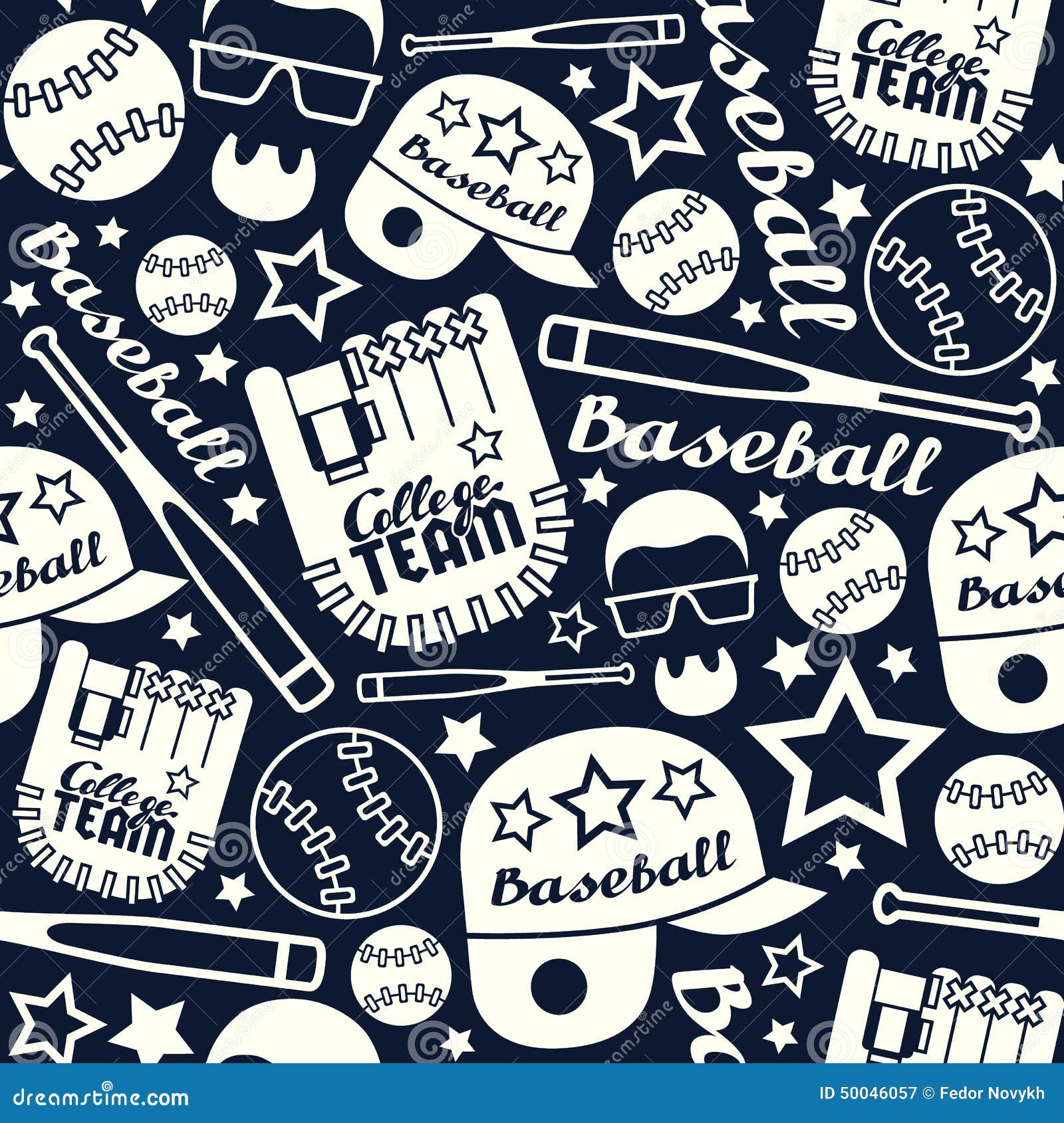 Baseball seamless pattern stock vector. Illustration of activity 50046057