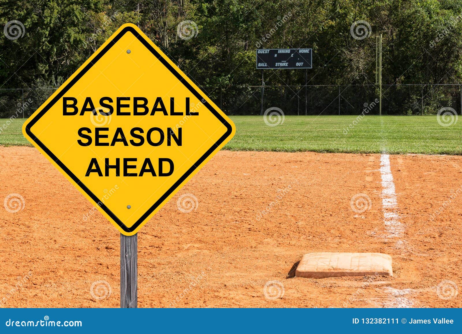 Baseball Season Ahead Sign stock image. Image of background 132382111