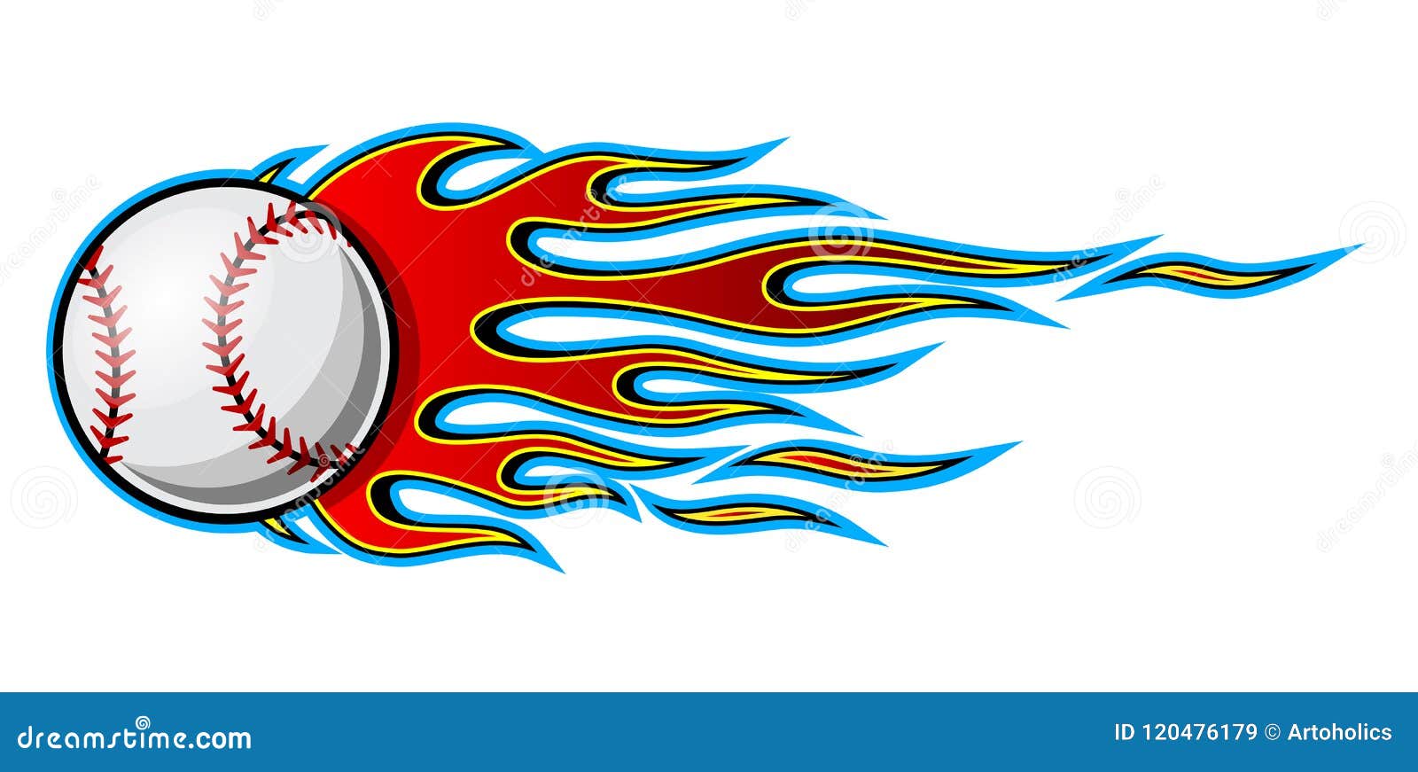 rocfk and fire softball clipart