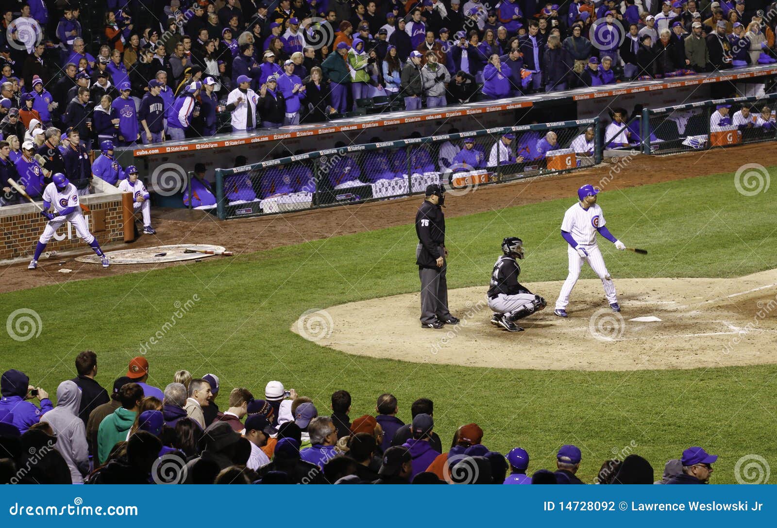 Baseball Standing Fans, Players, Anticipation Editorial Photography