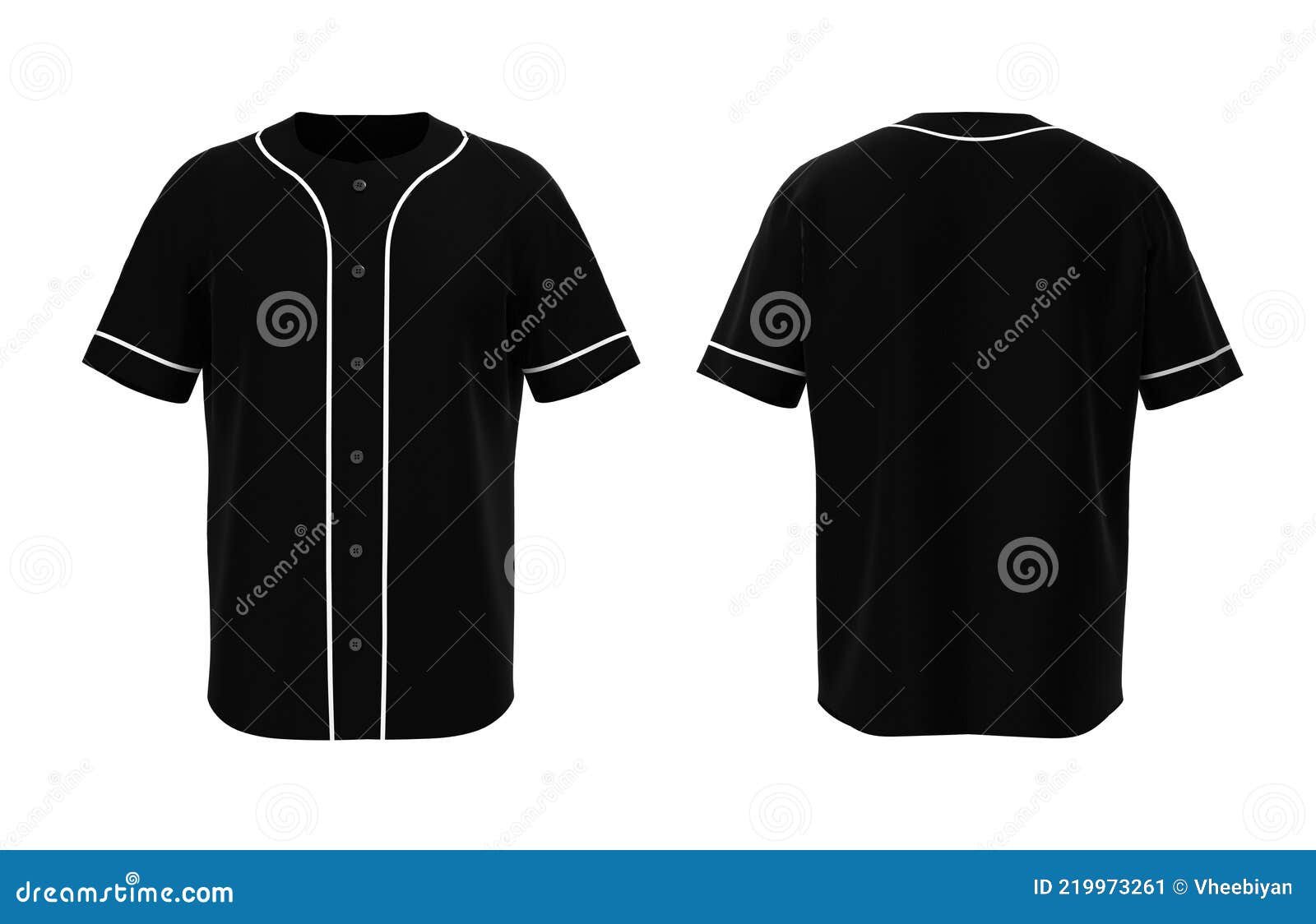 Baseball T-Shirt Mockup in Front, Side and Back Views Stock ...