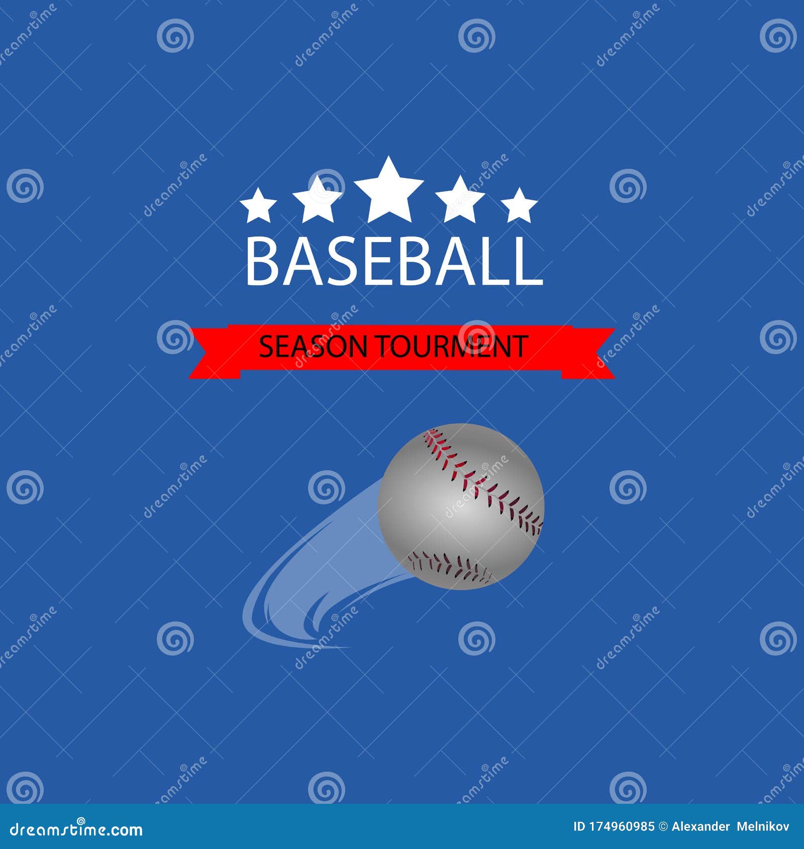Baseball Tournament Banner Icon. Vector Illustration Eps 10 Stock