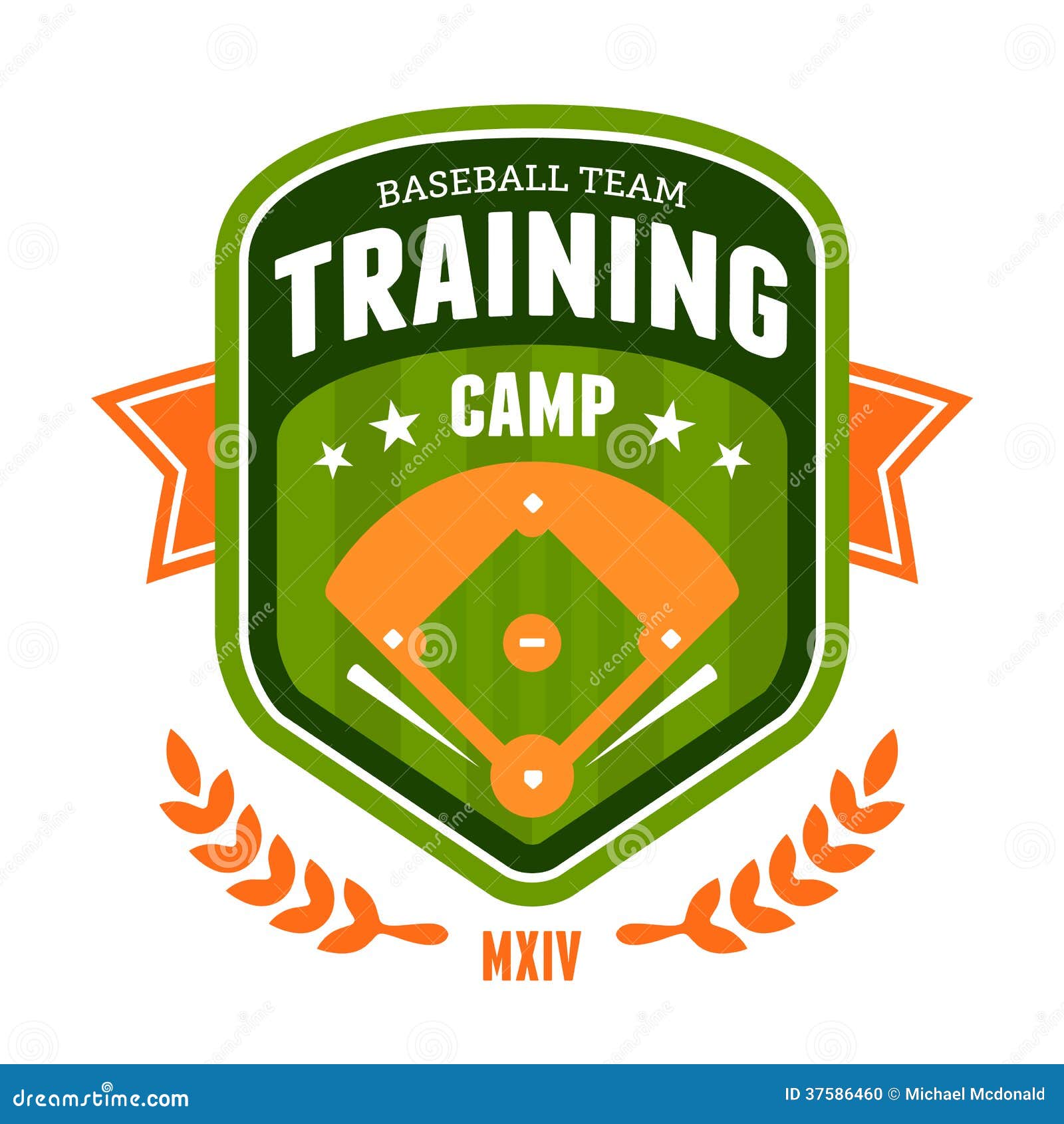 Baseball Training Camp Emblem Stock Vector Illustration of laurel, field 37586460