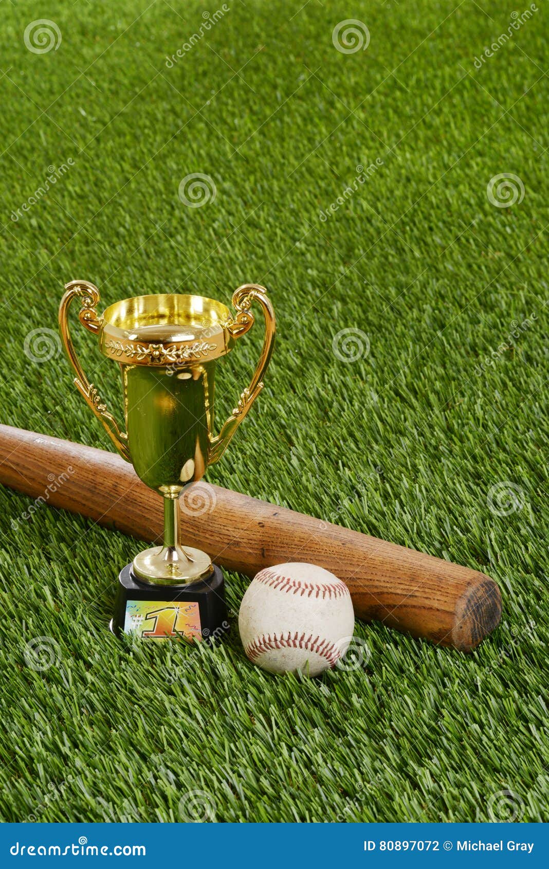 Baseball Trophy with Bat and Hard Ball Stock Photo Image of amateur