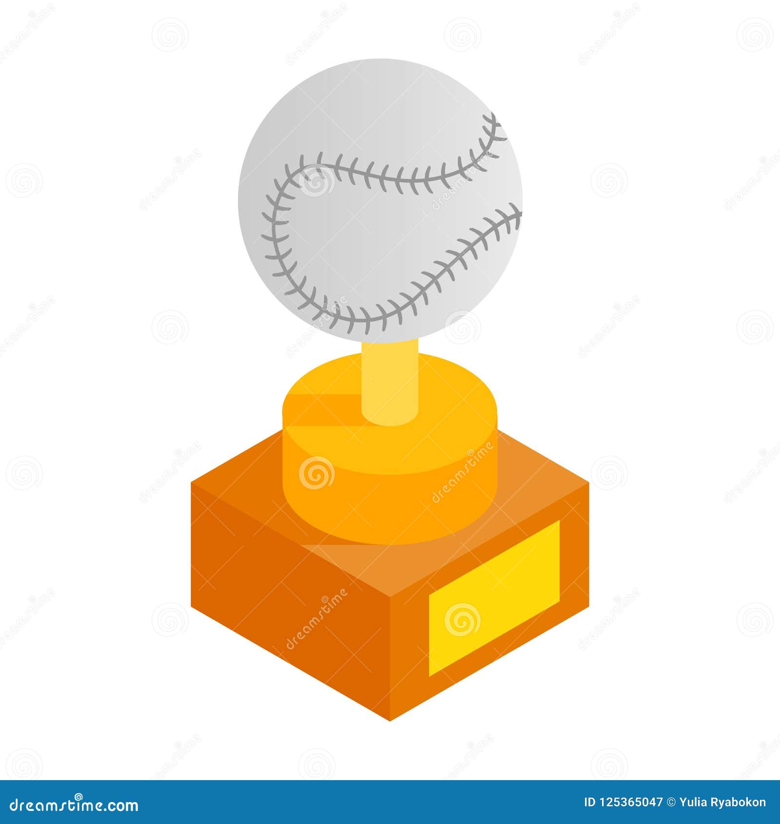 Baseball Trophy Isometric 3d Icon Stock Illustration Illustration of