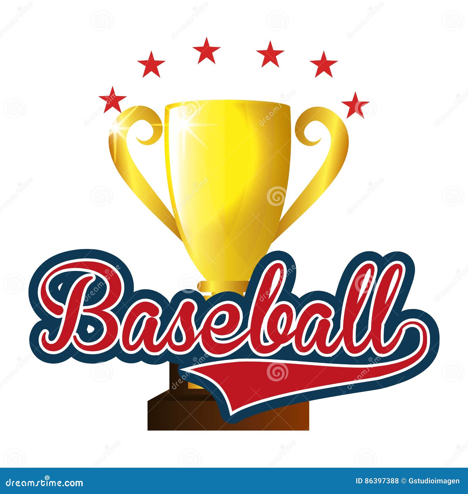 Baseball Trophy Winner Icon Stock Vector Illustration of game