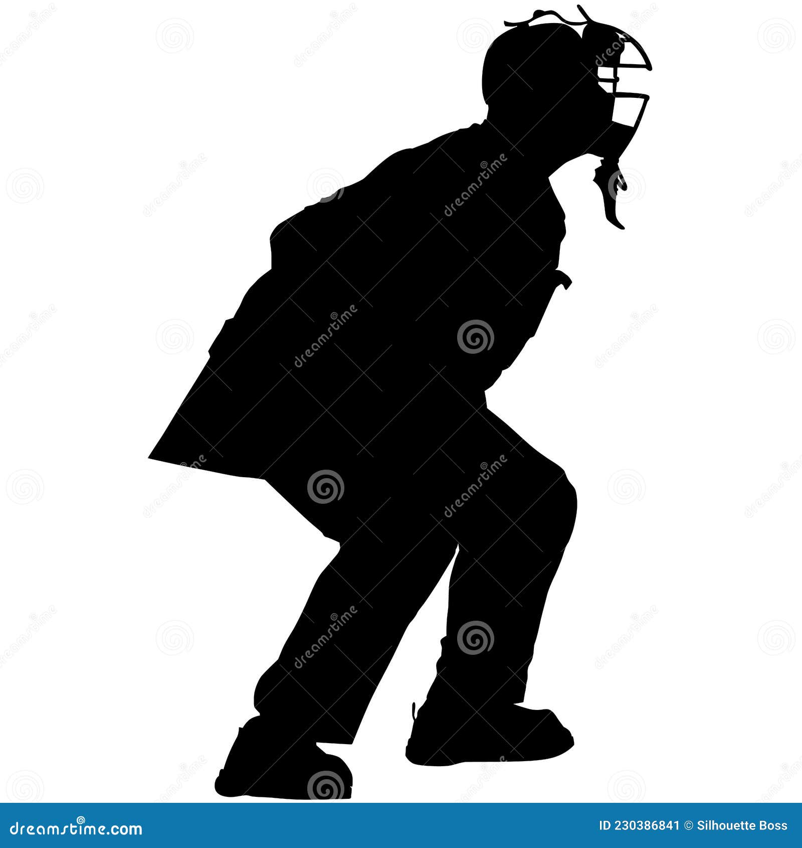 Baseball Umpire in Ready Position To Playing. Baseball Umpire at Work on  Baseball Field Detailed Realistic Silhouette Stock Illustration -  Illustration of baseball, game: 230386841